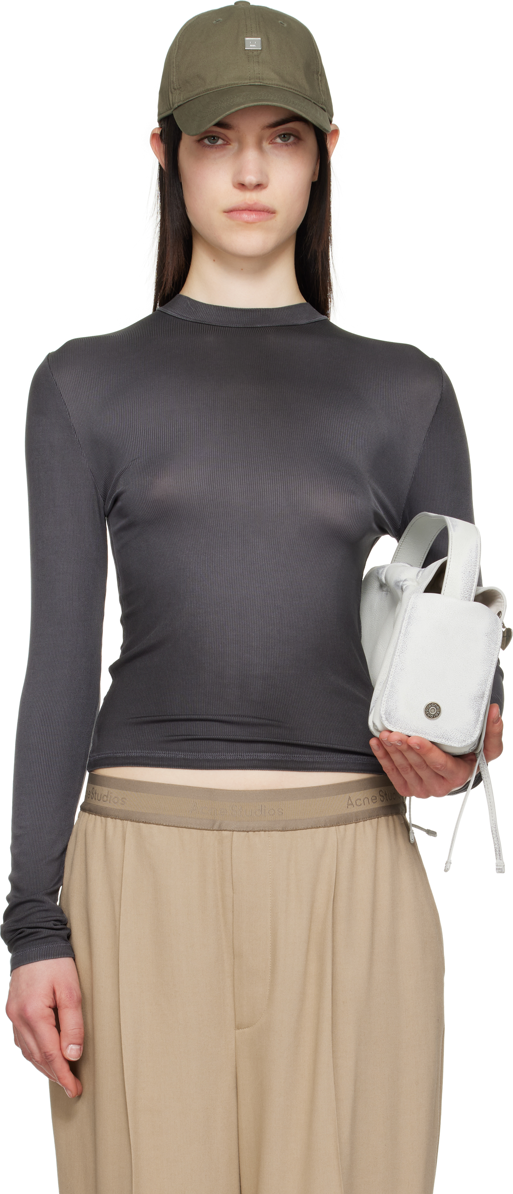 Brown Spray-Dyed Long Sleeve T-shirt