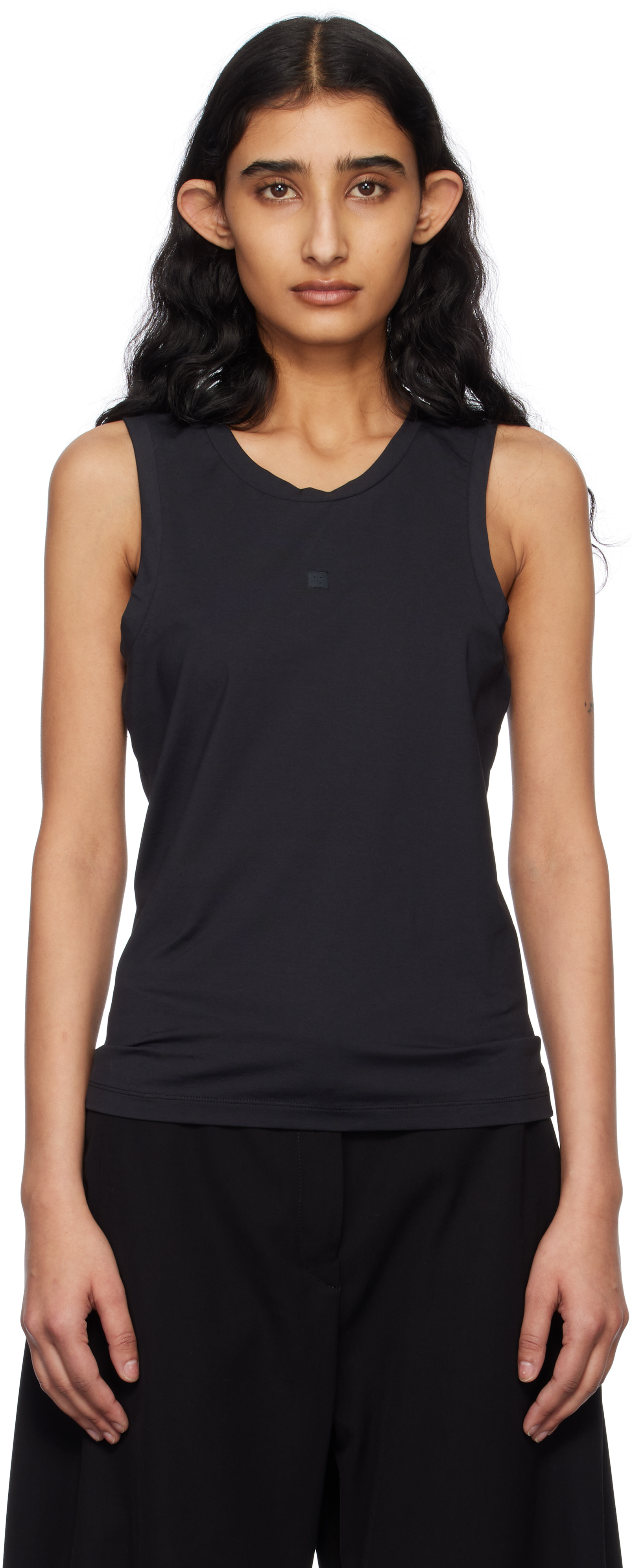 Acne Studios Black Jersey Tank Top In 900 Black