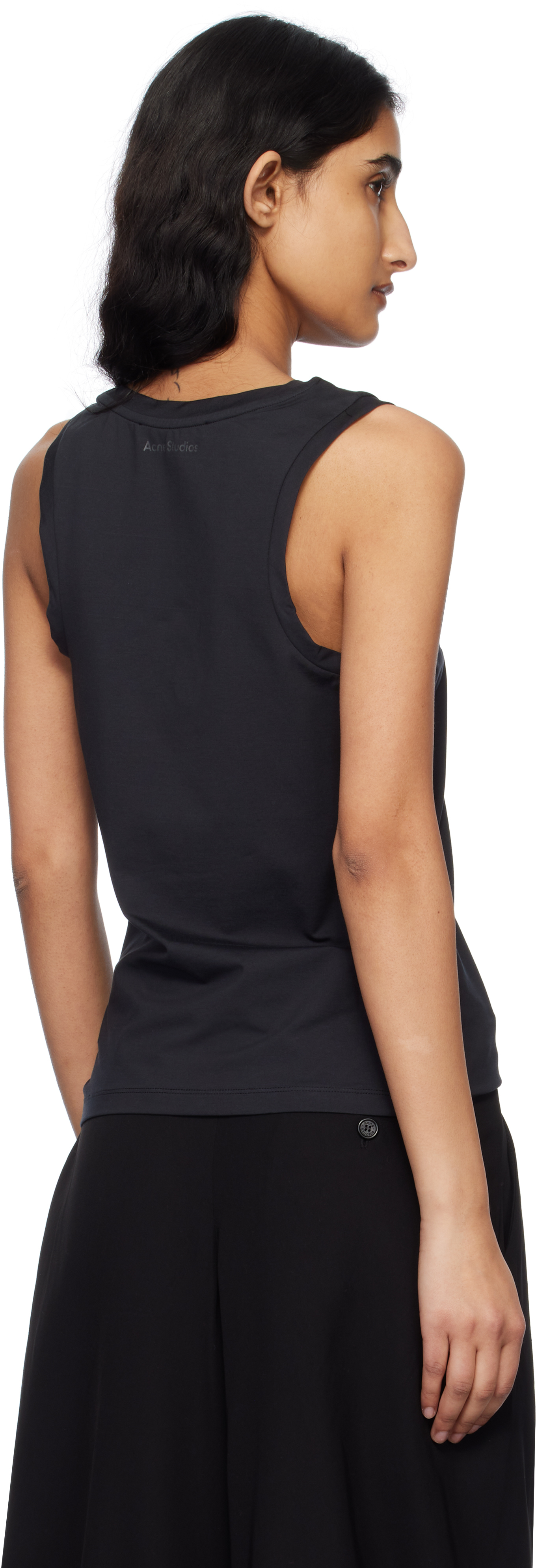 Acne Studios Black Jersey Tank Top In 900 Black