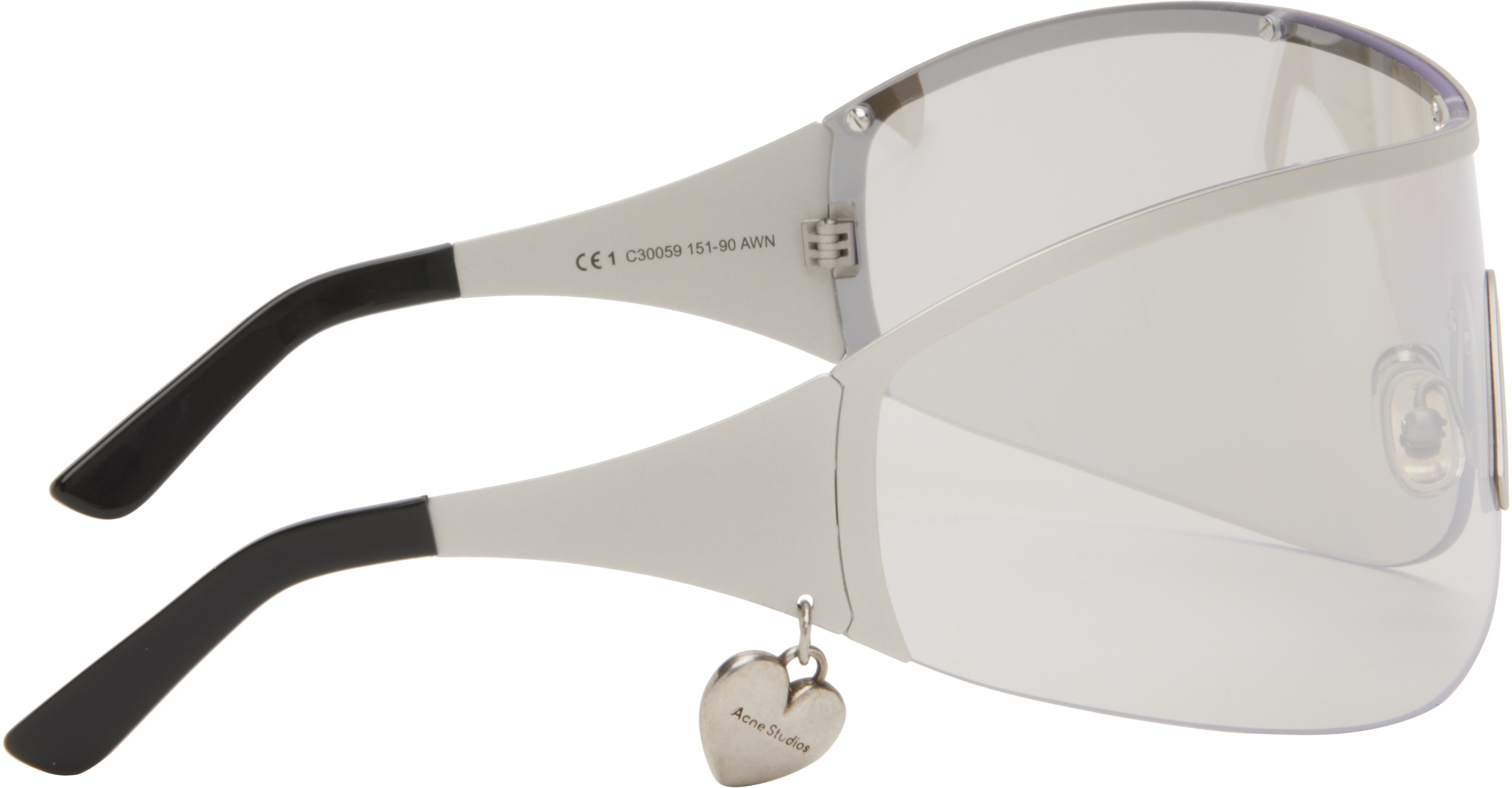 ACNE STUDIOS SILVER METAL FRAME SUNGLASSES