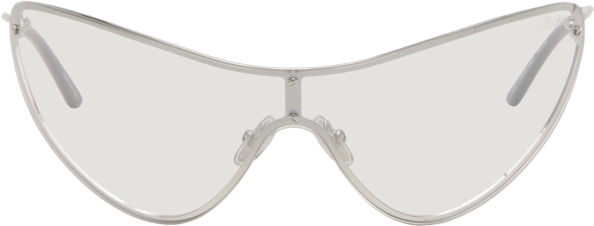 Acne Studios Silver Metal Frame Sunglasses In Cah Transparent/silv