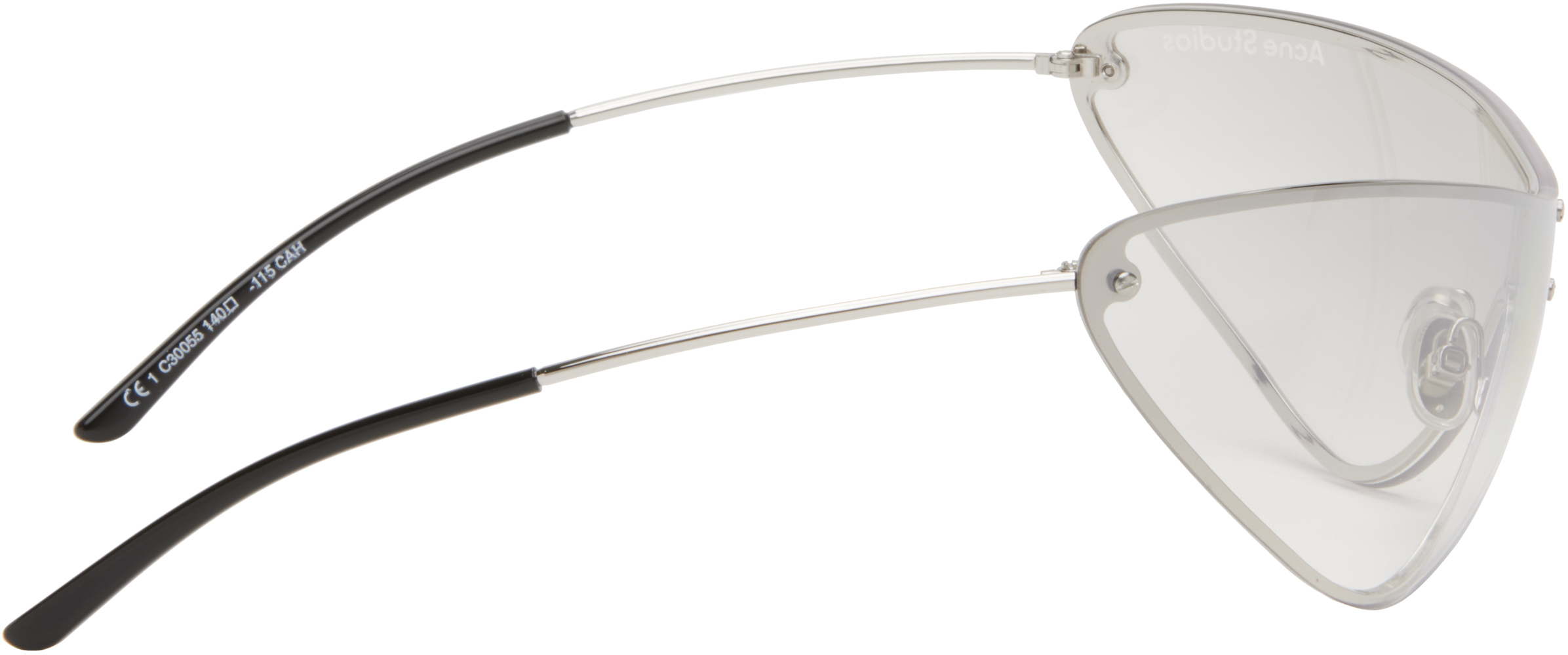 Acne Studios Silver Metal Frame Sunglasses In Cah Transparent/silv