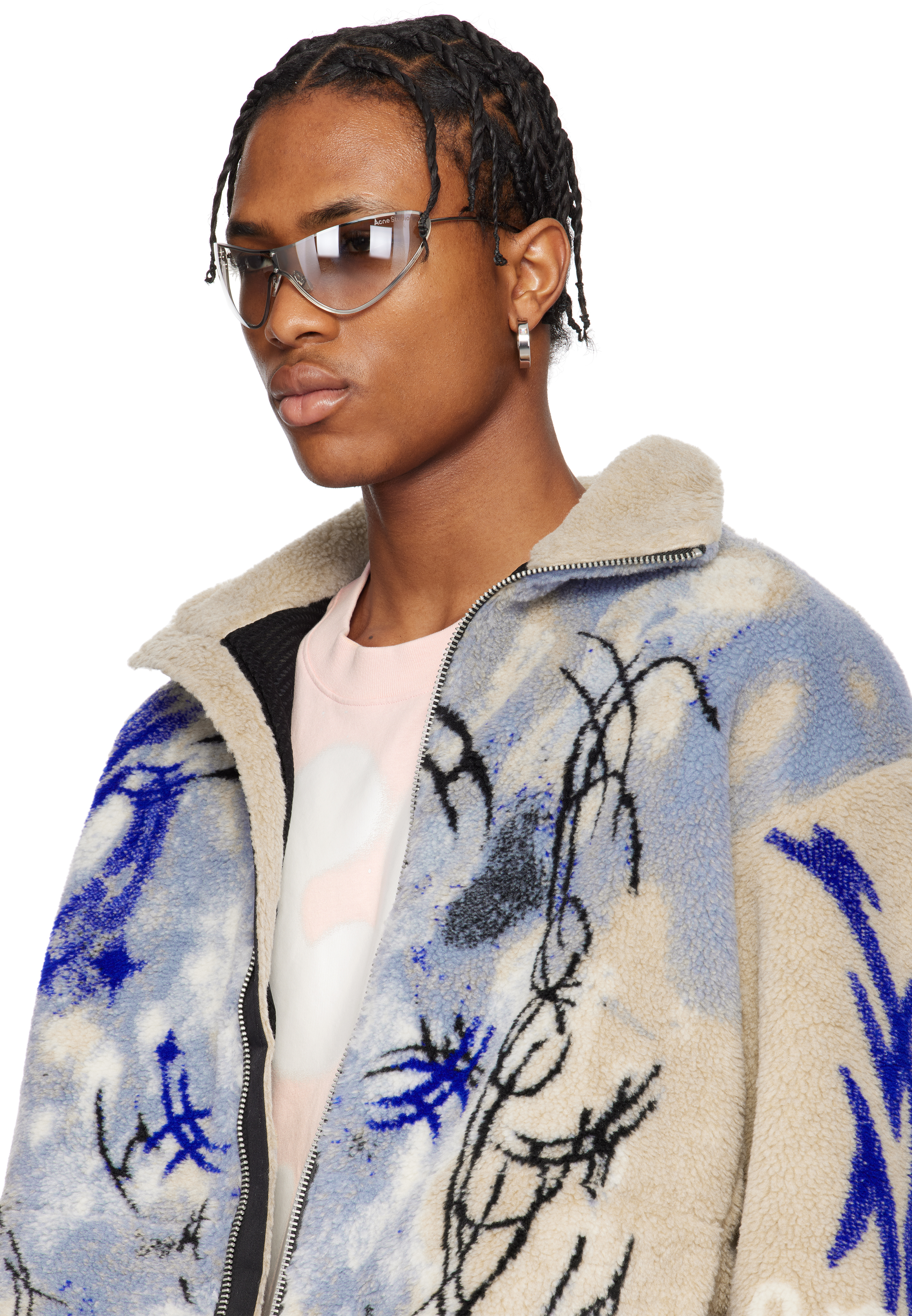Acne Studios Silver Metal Frame Sunglasses In Cah Transparent/silv