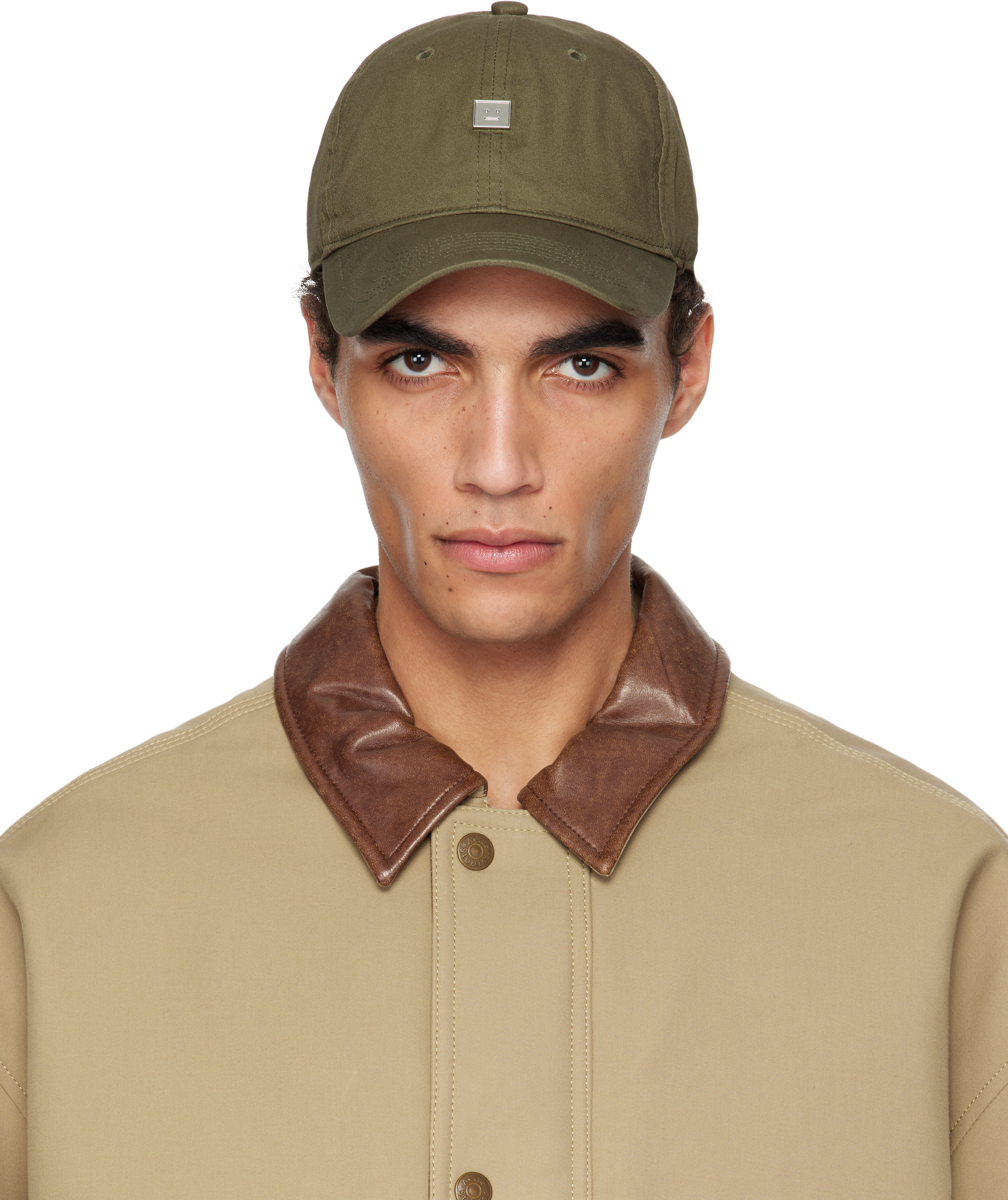 【関税込み】Acne Studios カーキ スタッズ ロゴ キャップ Acne Studiosのカーキ スタッズ ロゴ キャップがセール中
