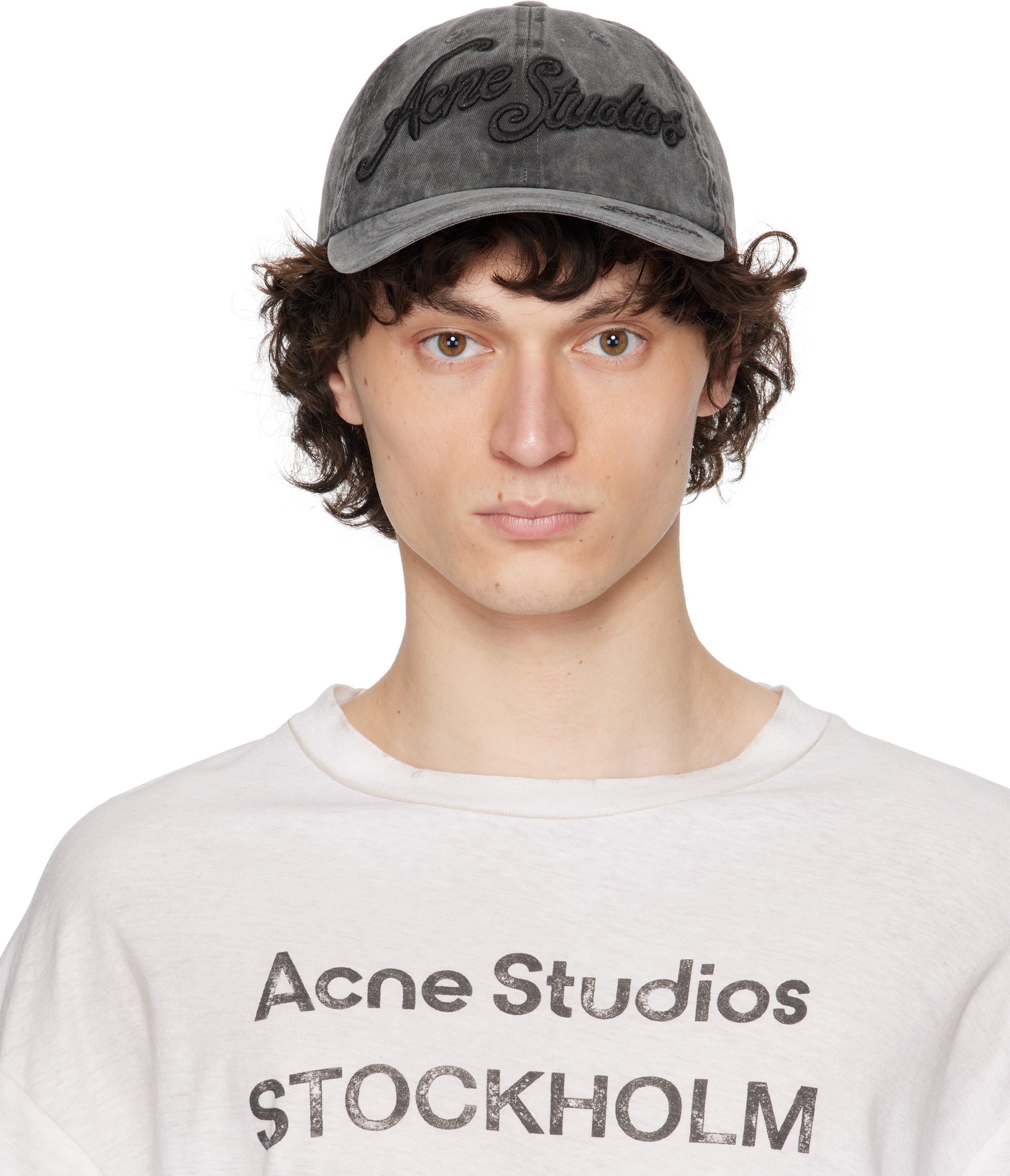 Acne Studios: ブラック ロゴ キャップ | SSENSE 日本 Acne Studios: ブラック ロゴ キャップ | SSENSE 日本