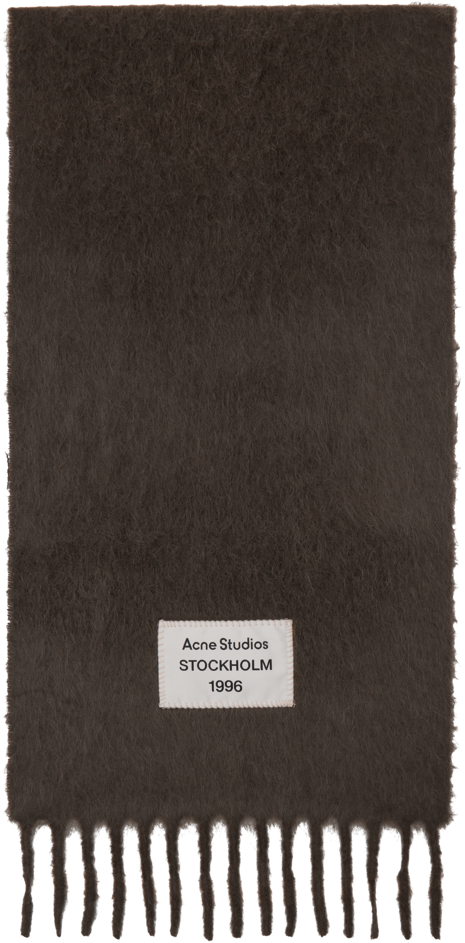 Shop Acne Studios Gray Fringe Alpaca Scarf In 902 Grey