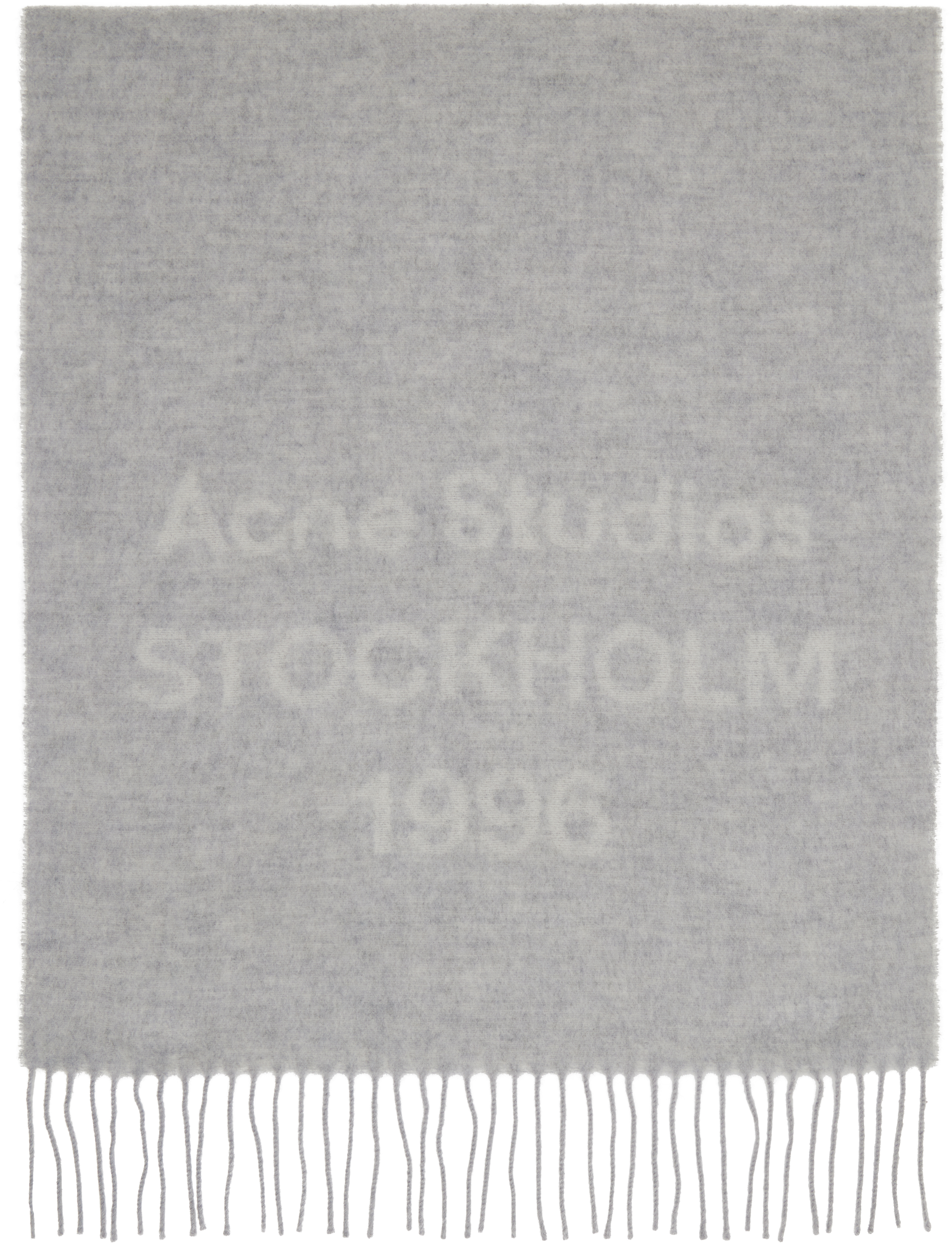 Gray Logo Jacquard Scarf