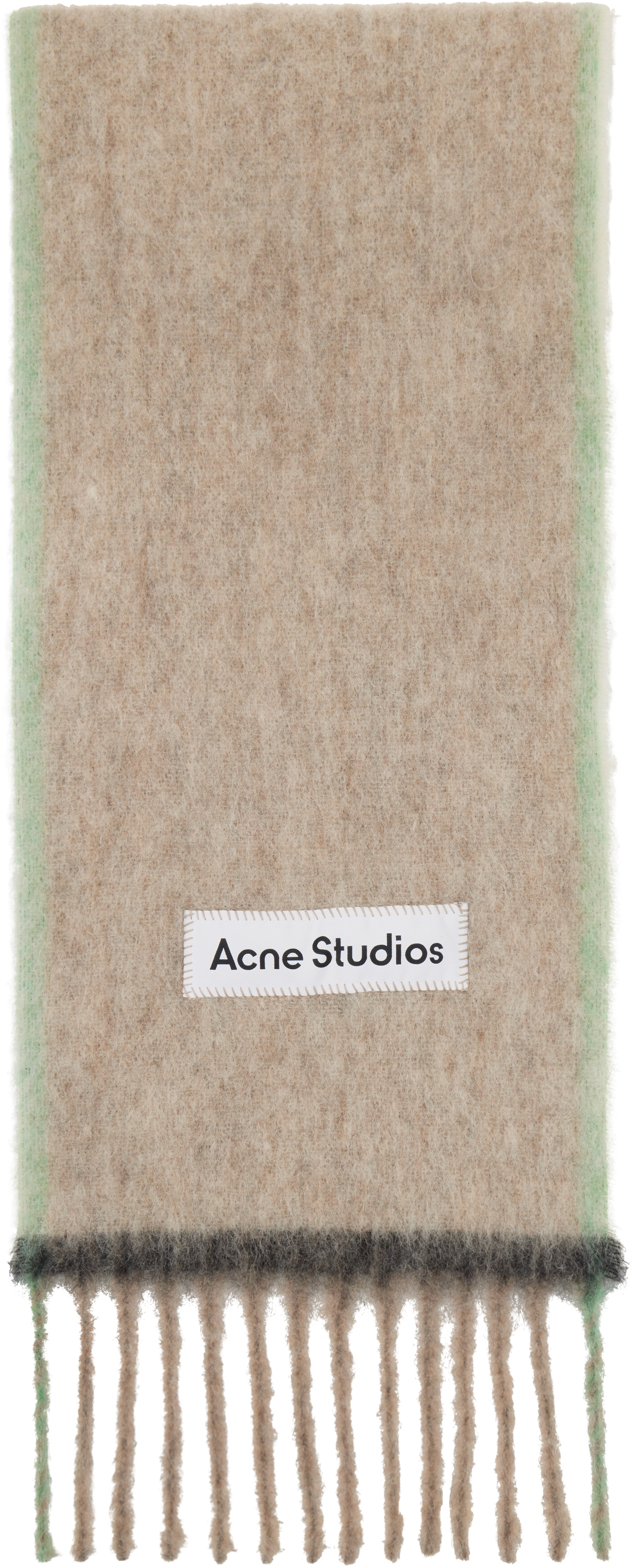 Acne Studios Beige Narrow Scarf In Als Beige/grey