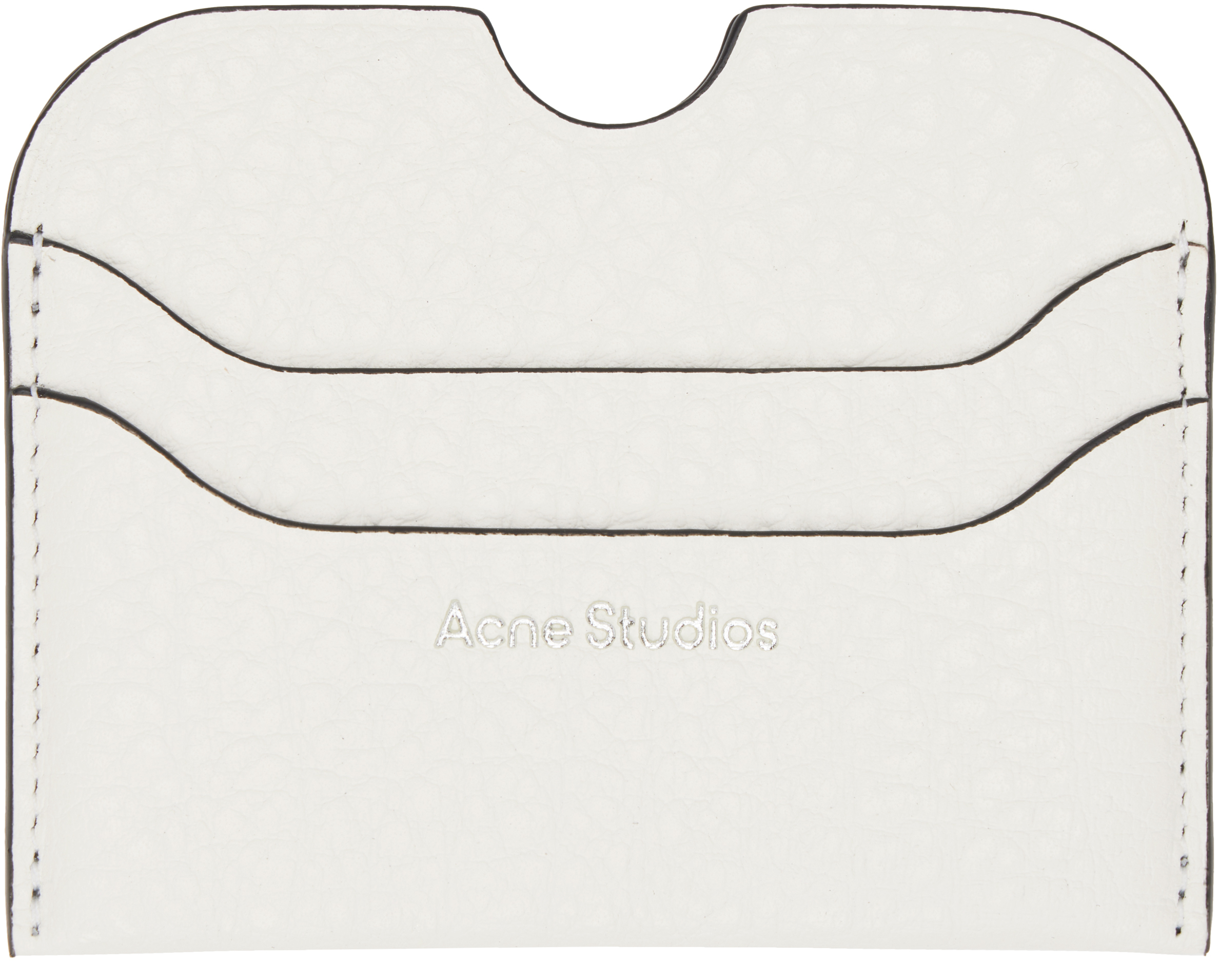 ACNE STUDIOS WHITE LEATHER CARD HOLDER