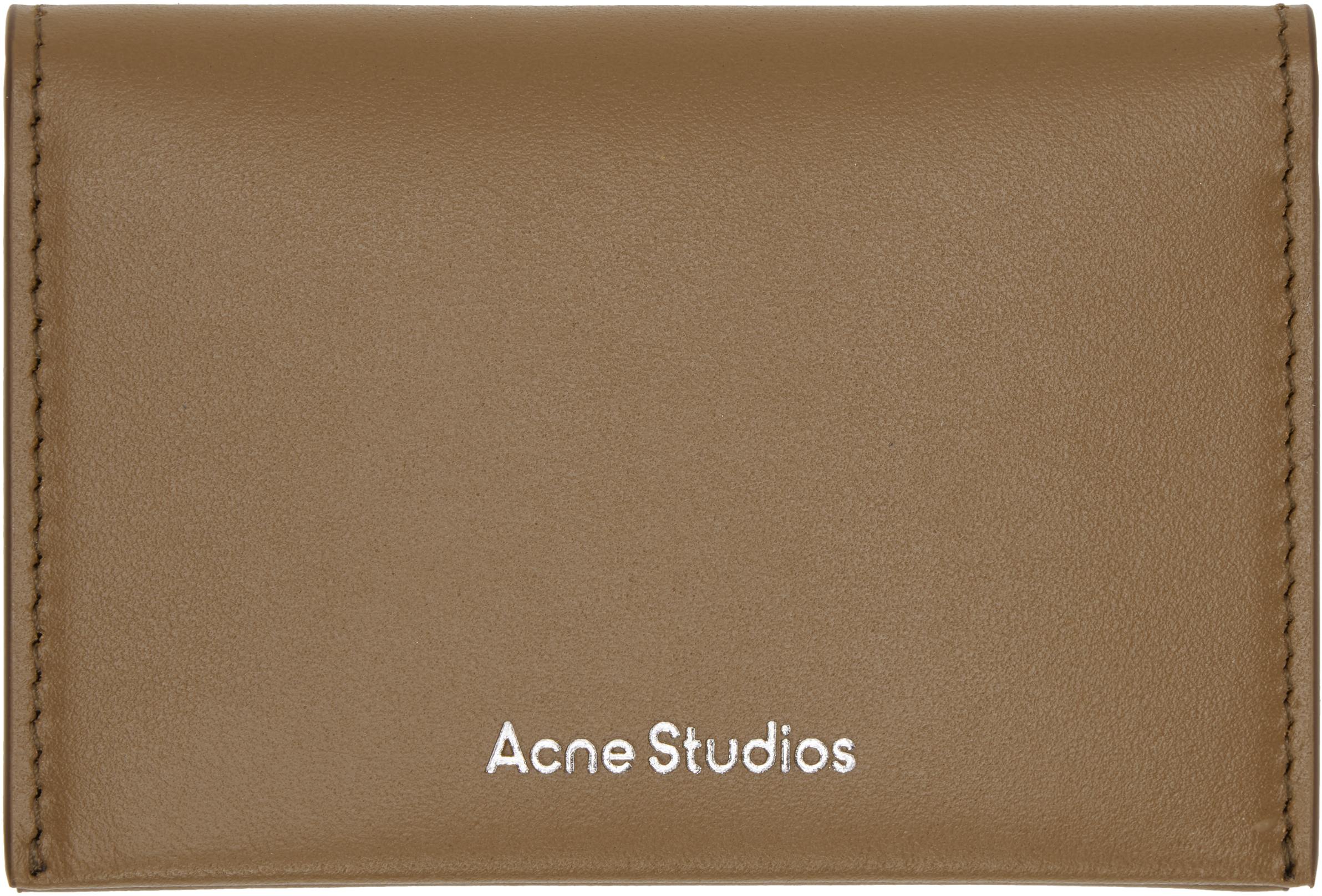 ACNE STUDIOS BROWN FOLDED LEATHER CARD HOLDER 