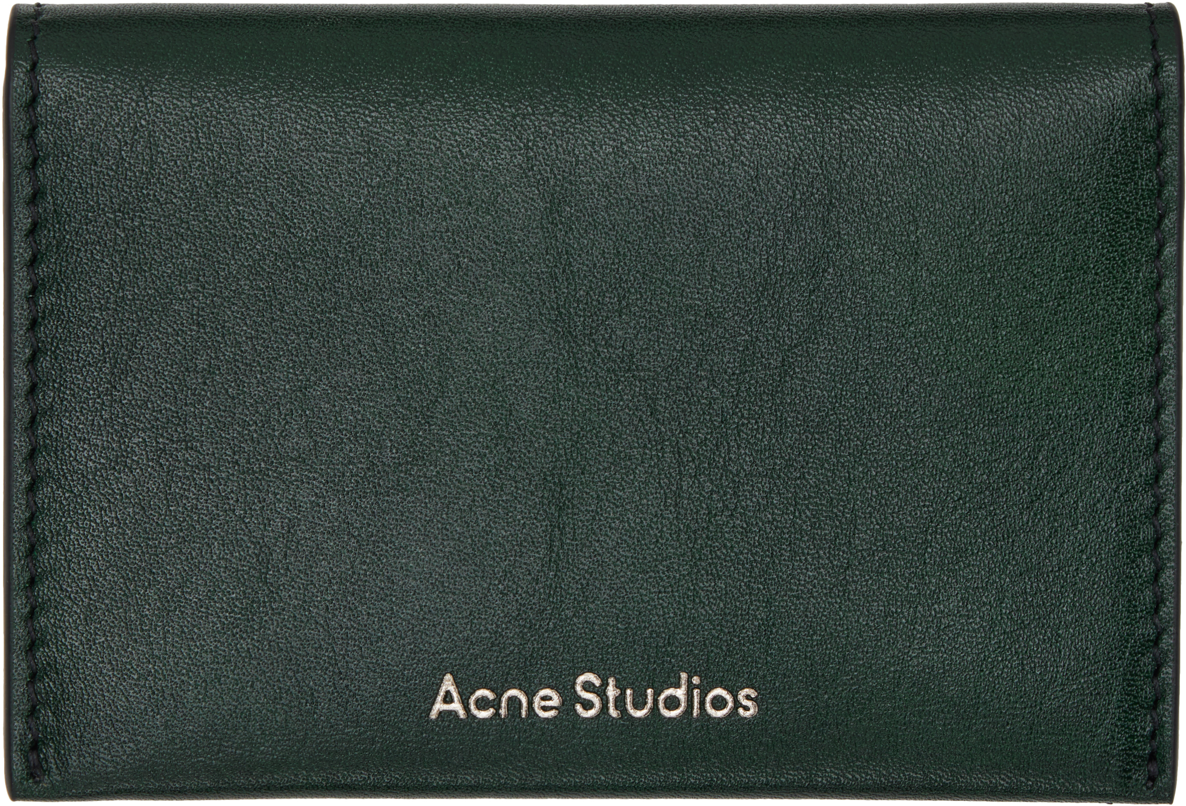 Green Folded Leather Card Holder