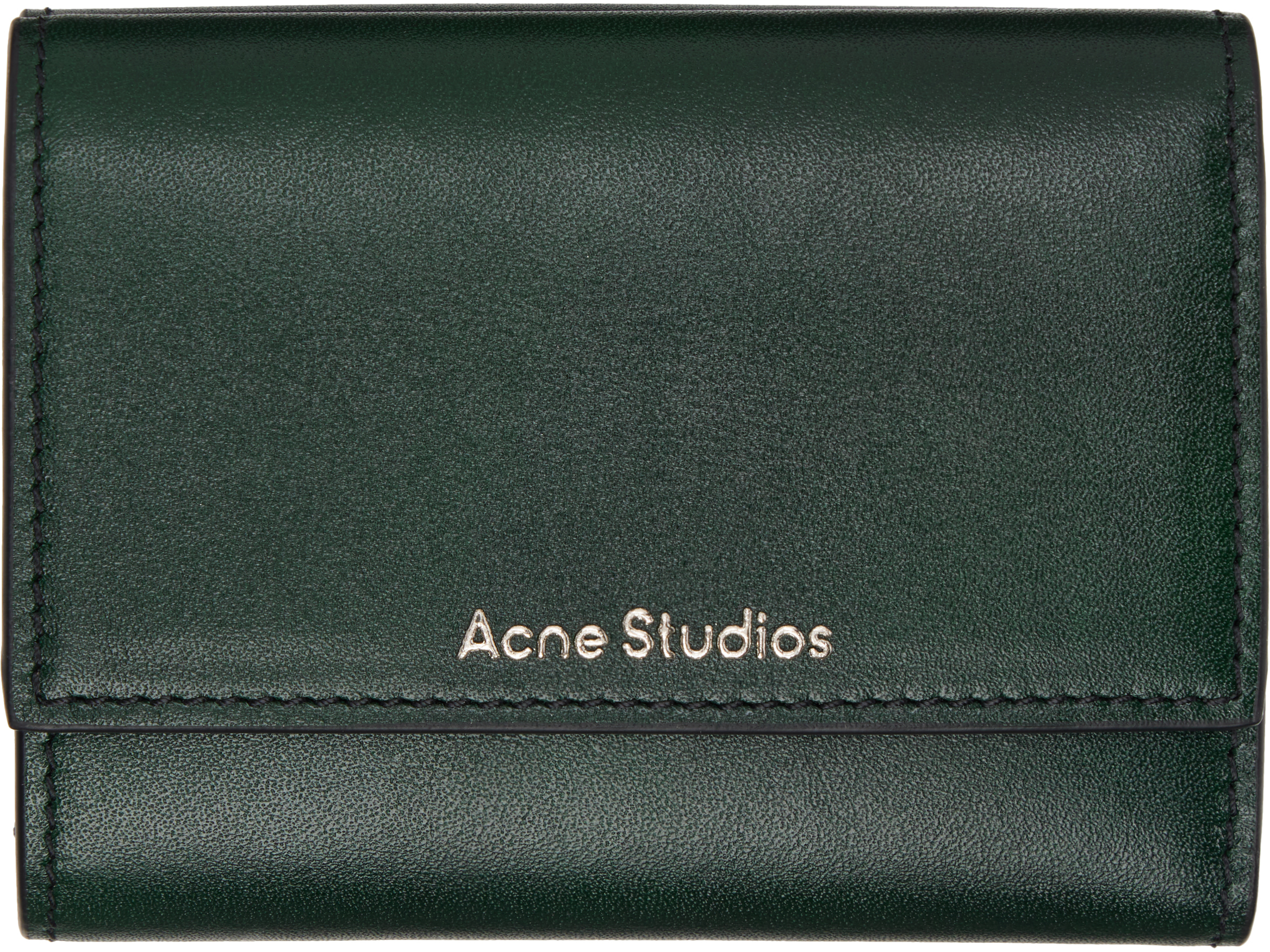 Green Trifold Leather Wallet