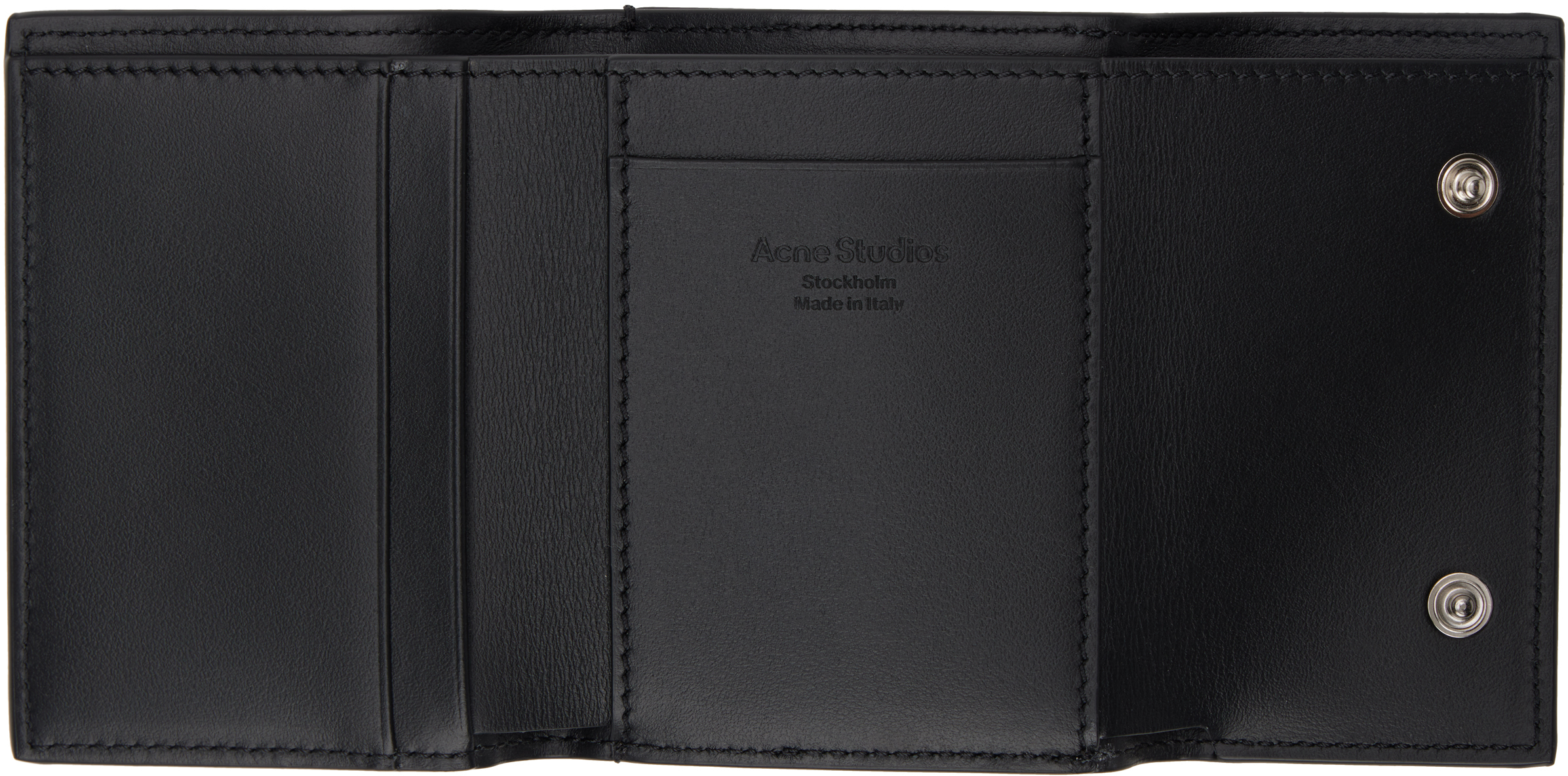ACNE STUDIOS GREEN TRIFOLD LEATHER WALLET 