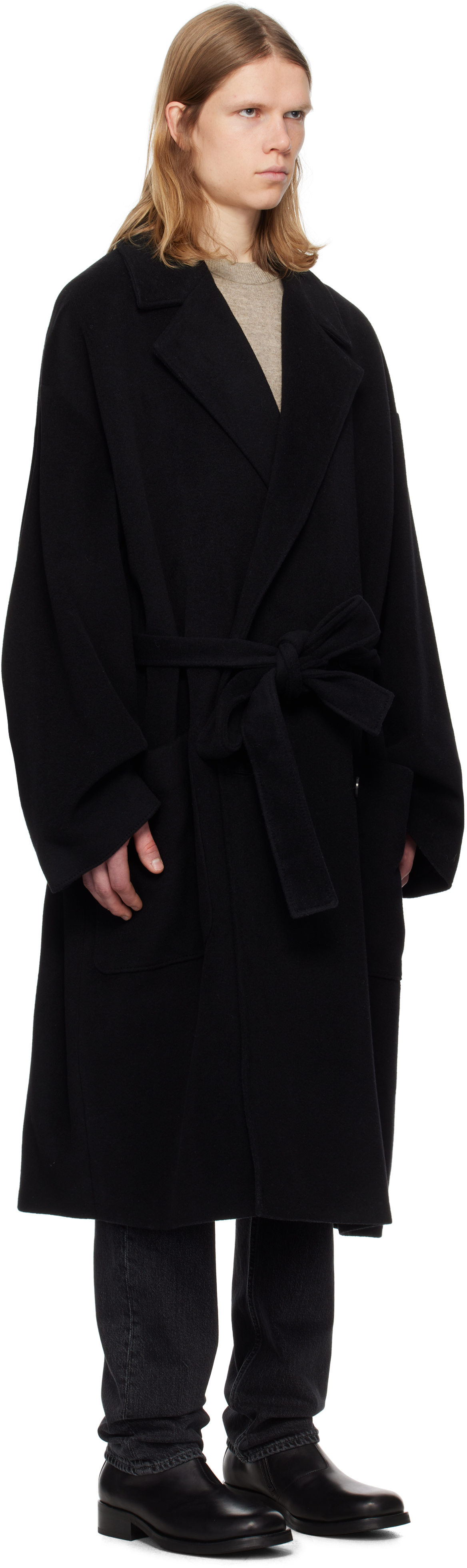 ACNE STUDIOS BLACK DOUBLE-BREASTED COAT