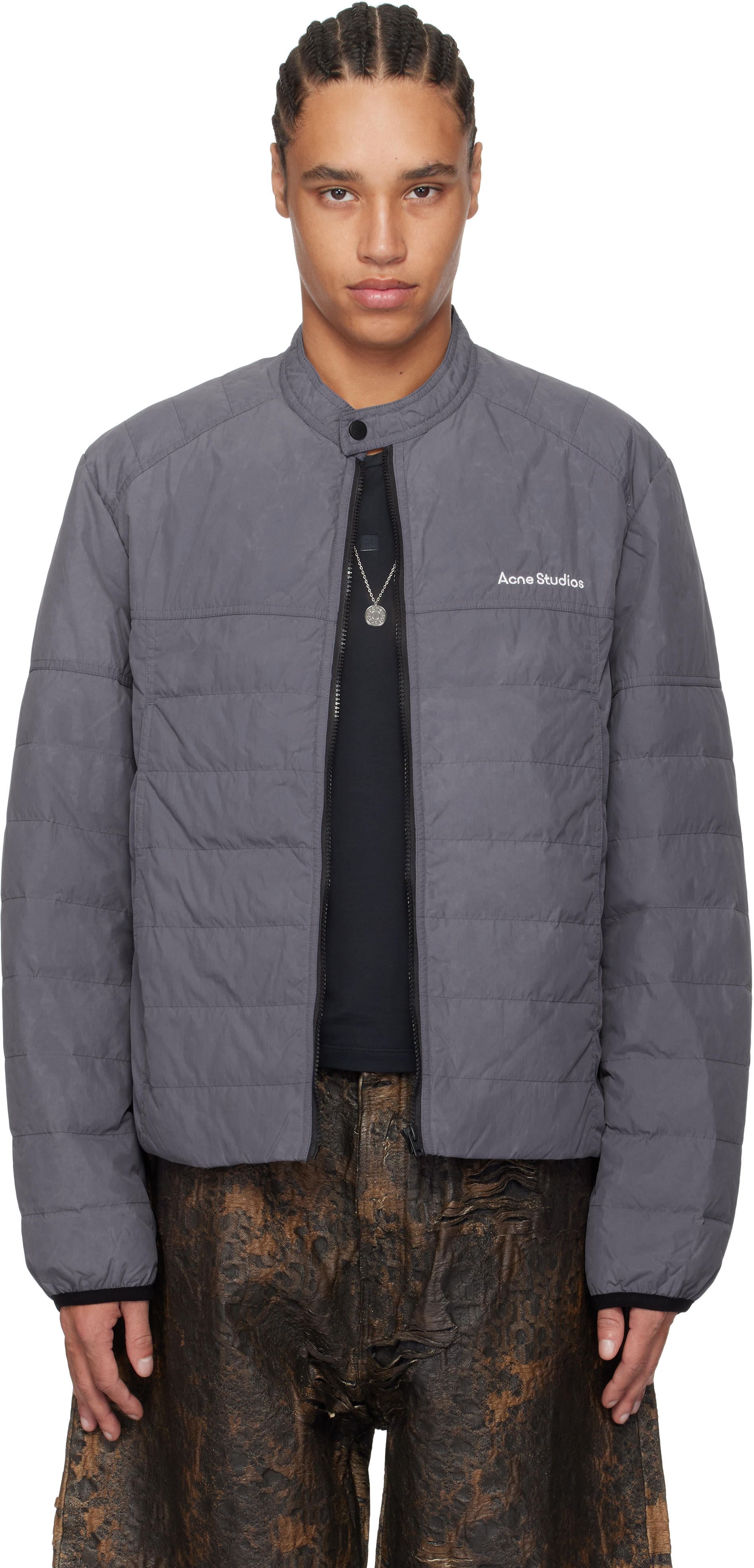 Acne Studios Blue Down Jacket In Aan Blue