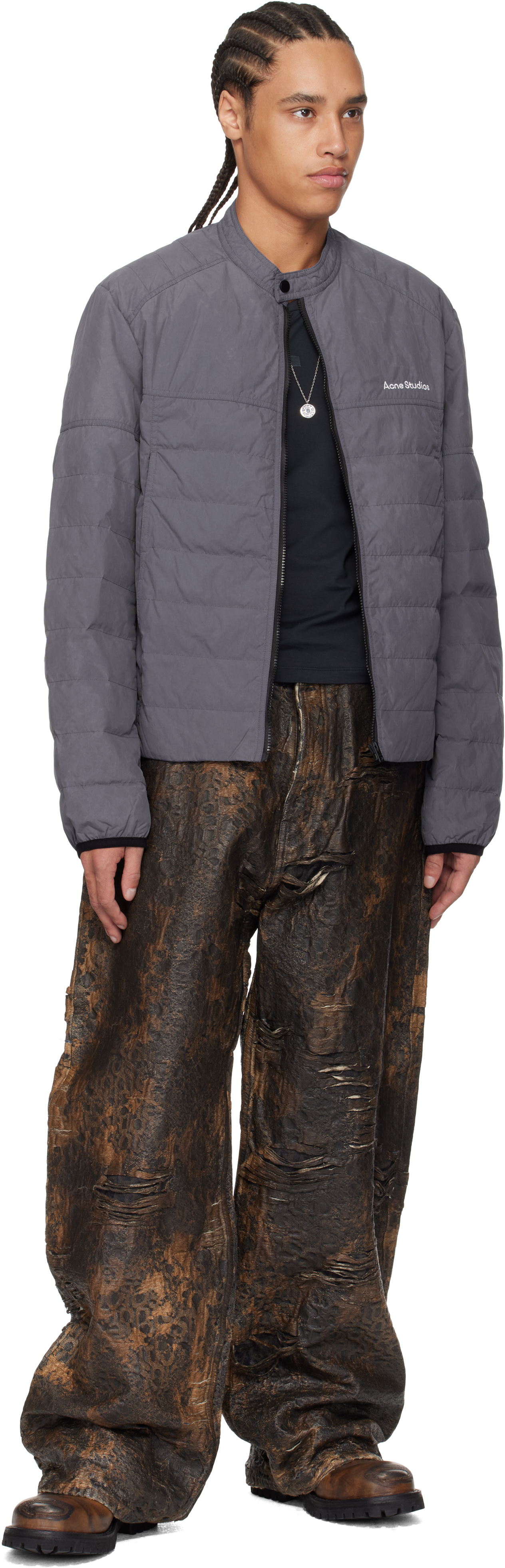 Acne Studios Blue Down Jacket In Aan Blue