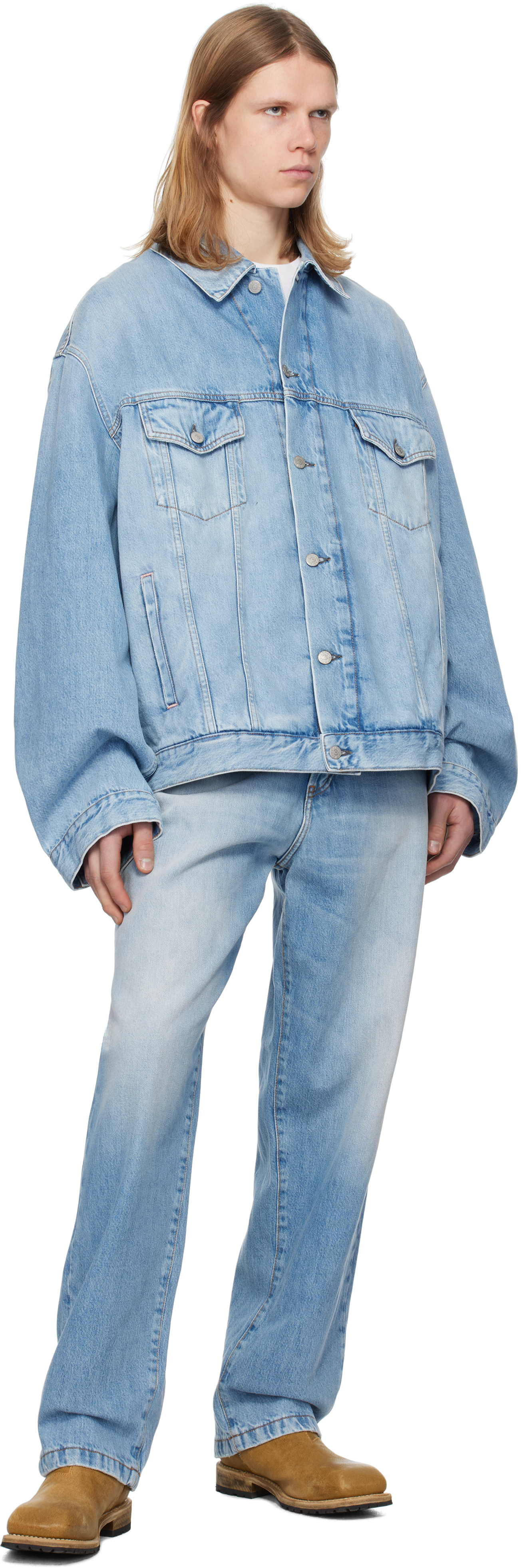 Acne Studios Blue Loose-fit 1991 Toj Jeans In 228 Light Blue