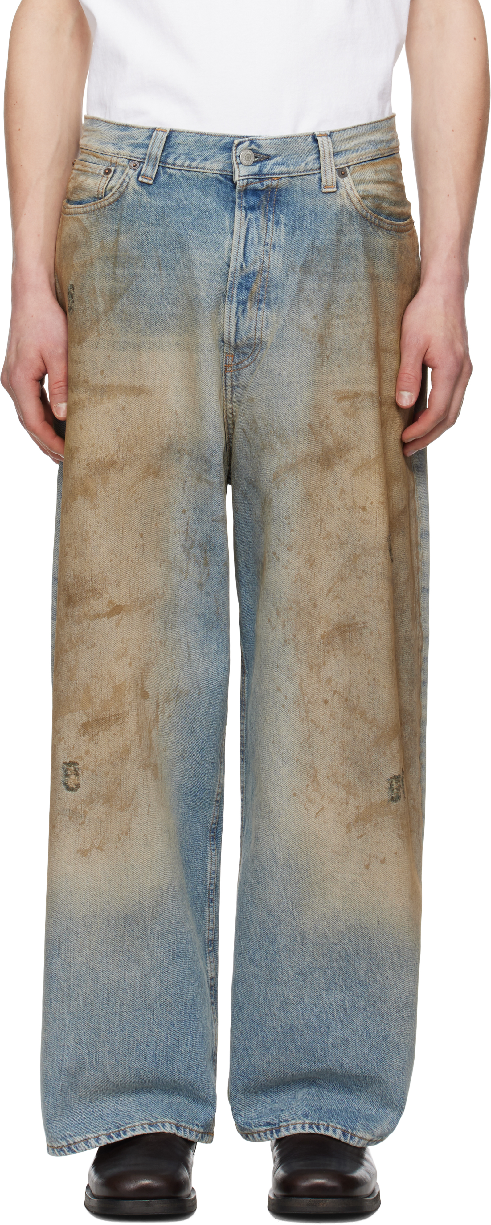 Jean Acne Studios Taille M - Coupe Large (Wide-Leg), Bleu, Taille 32, Neuf Sans étiquettes
