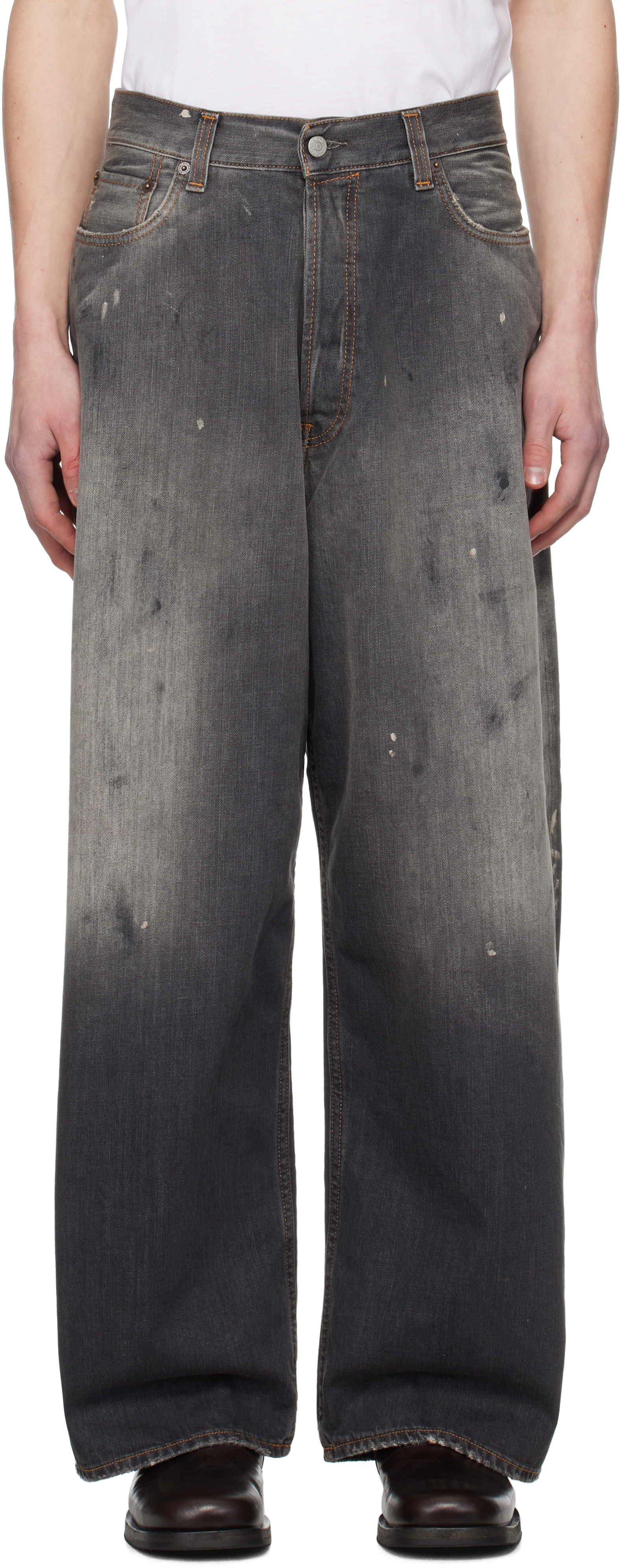 Acne Studios: ブラック 2023 スーパー バギーフィット ジーンズ