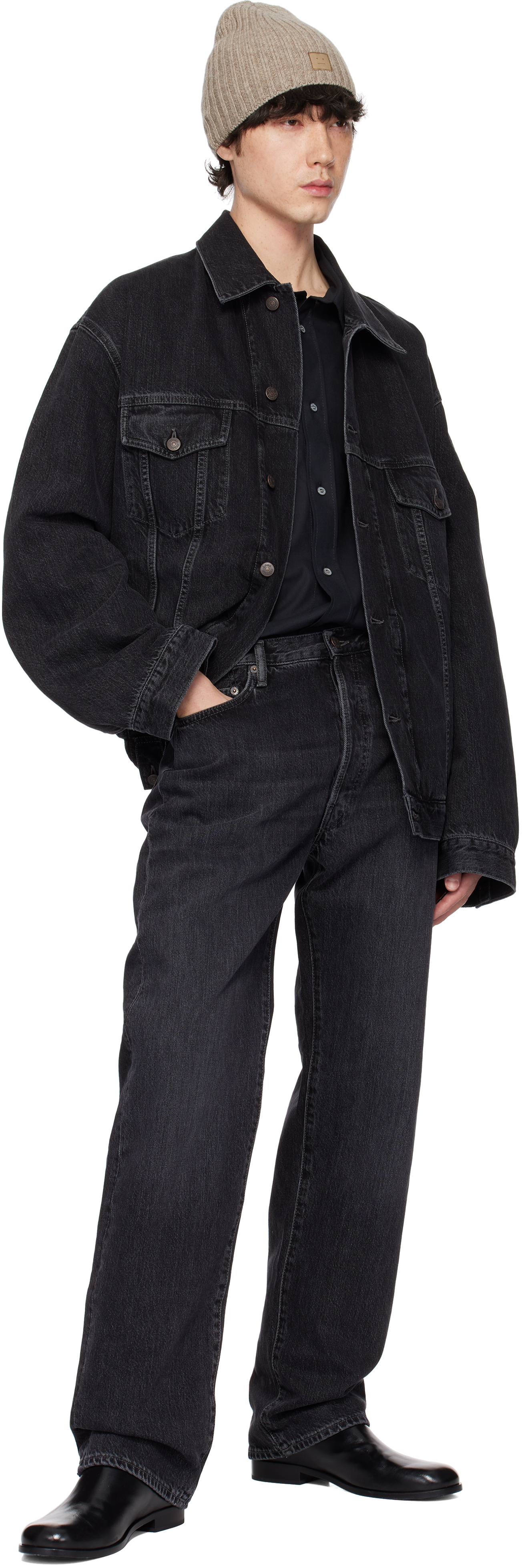 Acne Studios Black Baggy Fit 1981m Jeans In 900 Black