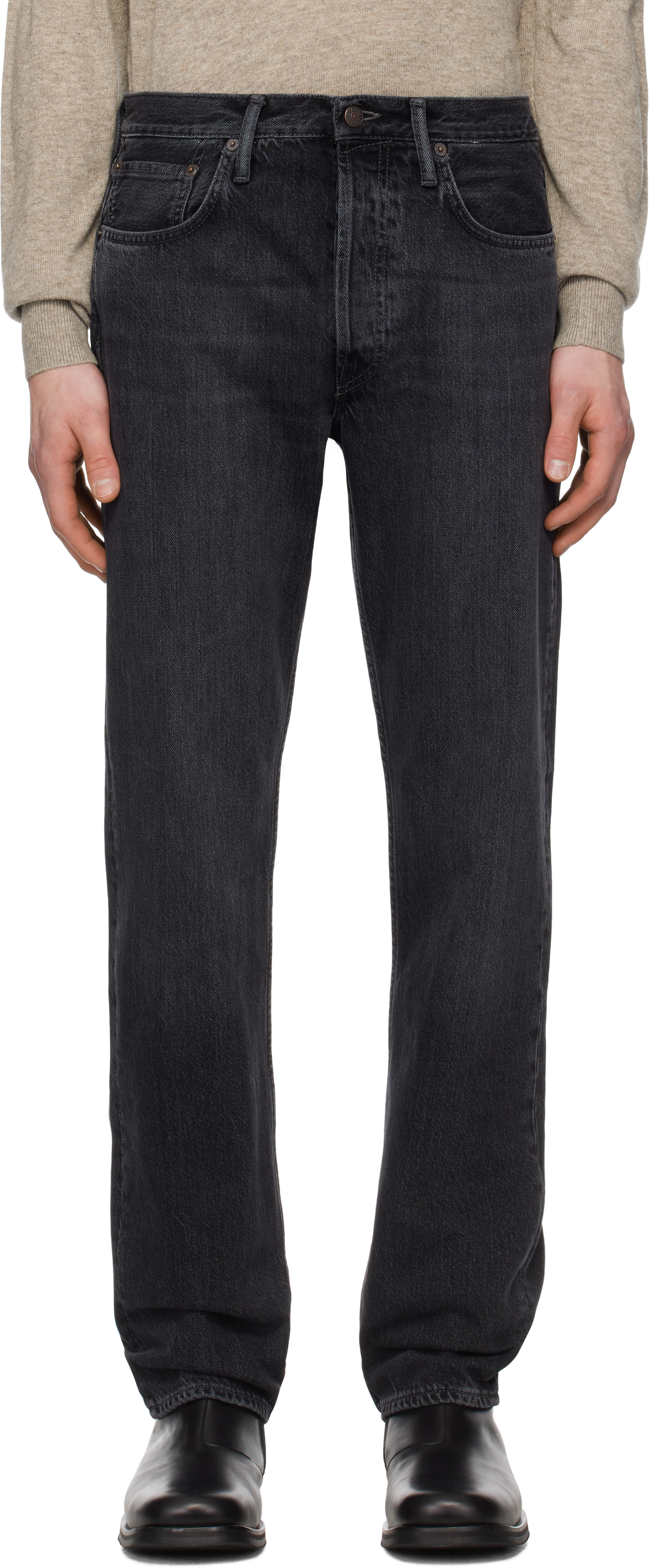 Acne Studios Black Regular Fit 1996 Jeans In 900 Black
