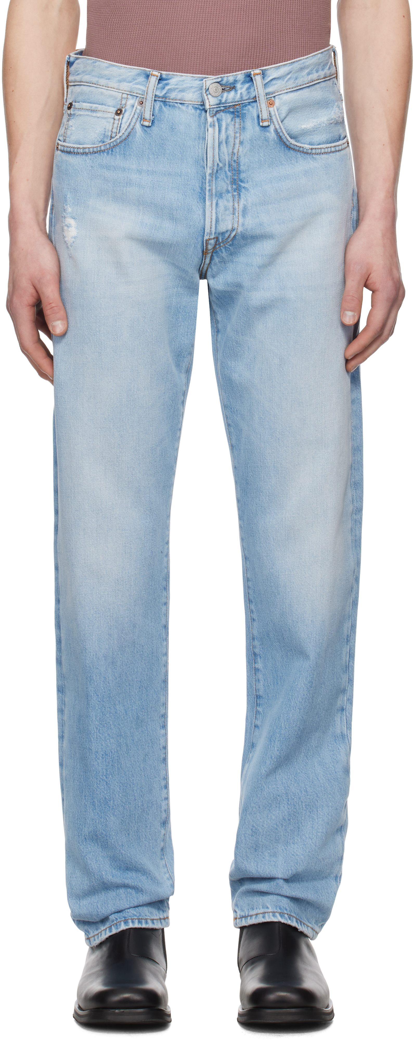 Acne Studios Blue Regular Fit 1996 Jeans In 228 Light Blue