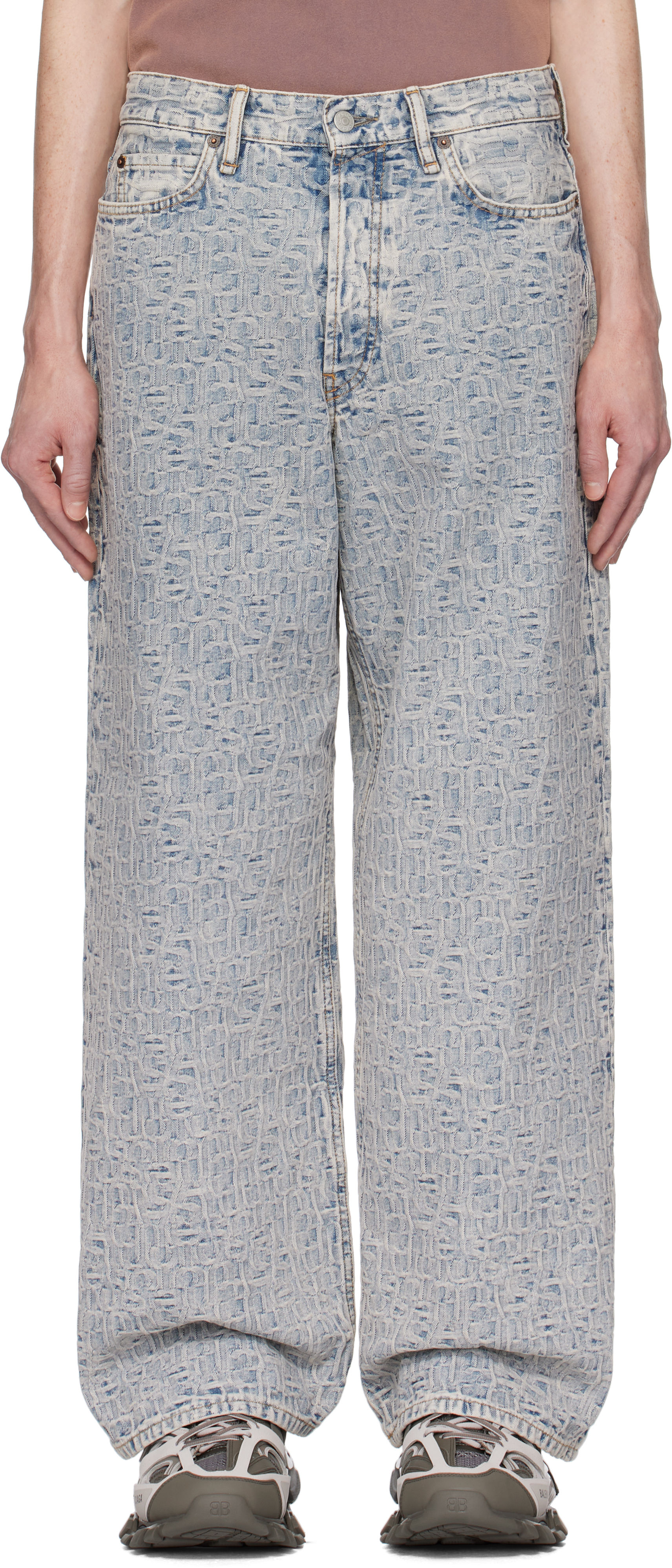 ACNE STUDIOS BLUE BAGGY FIT 1981M MONOGRAM JEANS