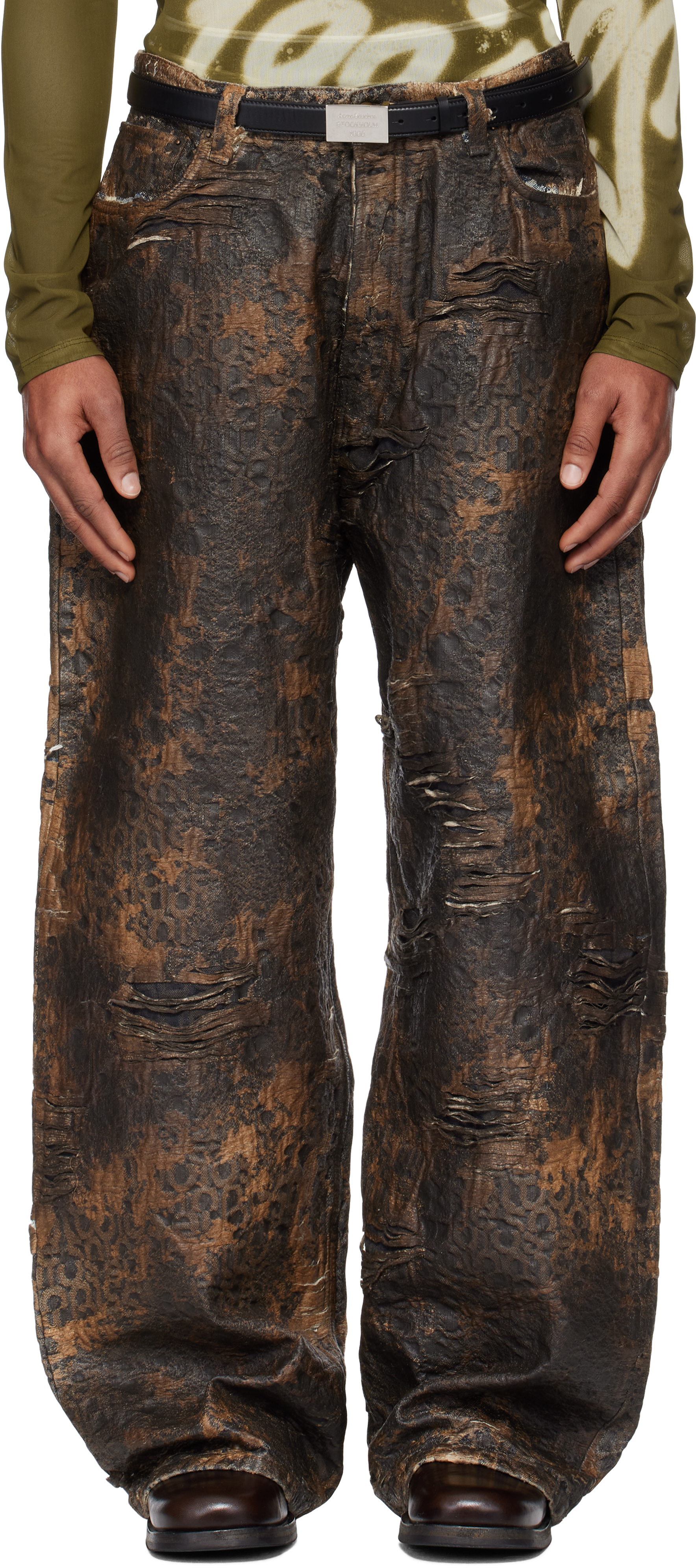 Acne Studios Brown Super Baggy Fit 2023 Jeans In 700 Brown