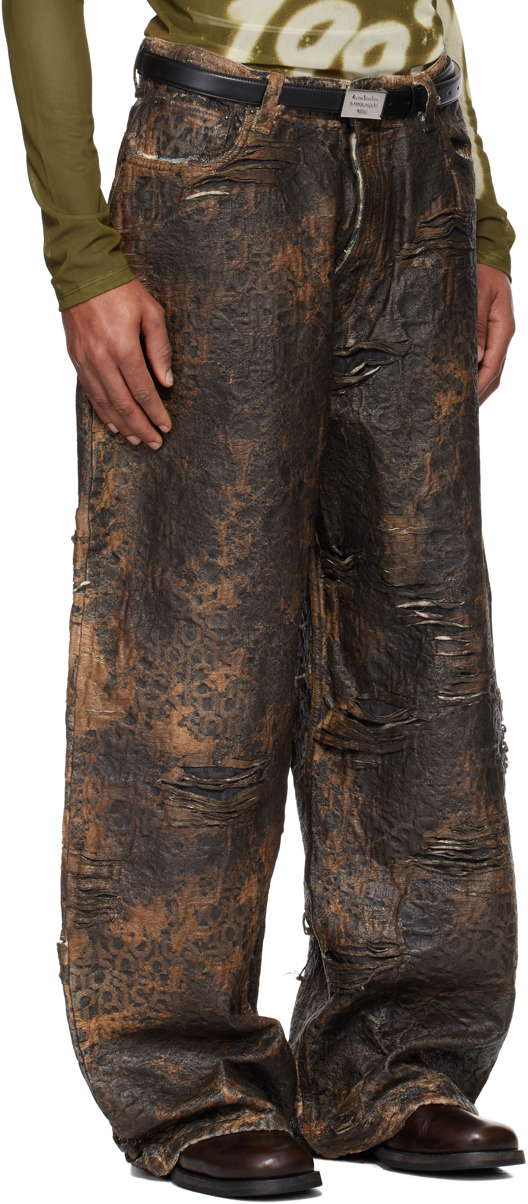 Acne Studios Brown Super Baggy Fit 2023 Jeans In 700 Brown