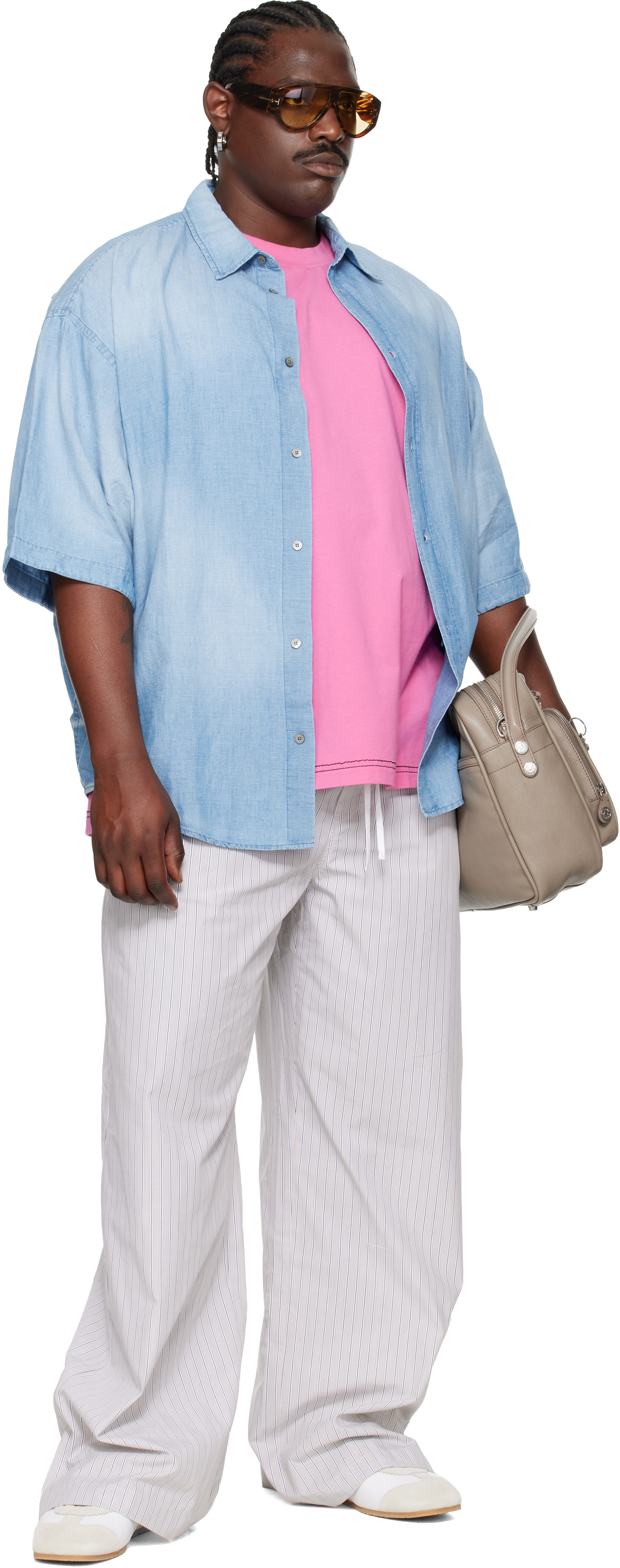 Acne Studios Blue Back Print Shirt In Blue