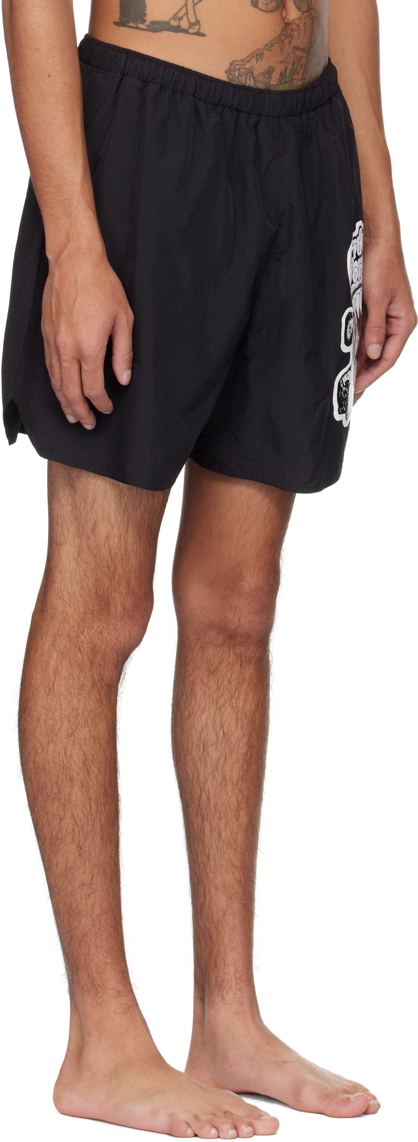 Acne Studios Graphic-print Swim Shorts In 900 Black