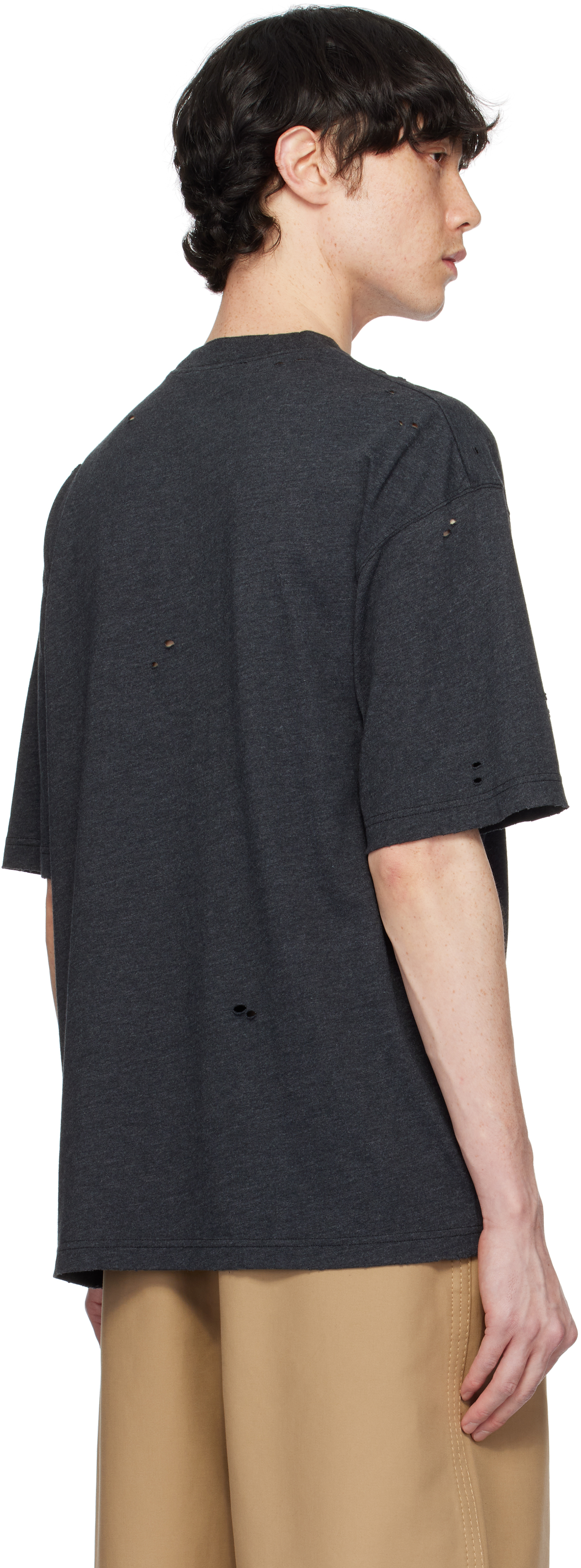 ACNE STUDIOS GRAY RELAXED FIT LOGO T-SHIRT