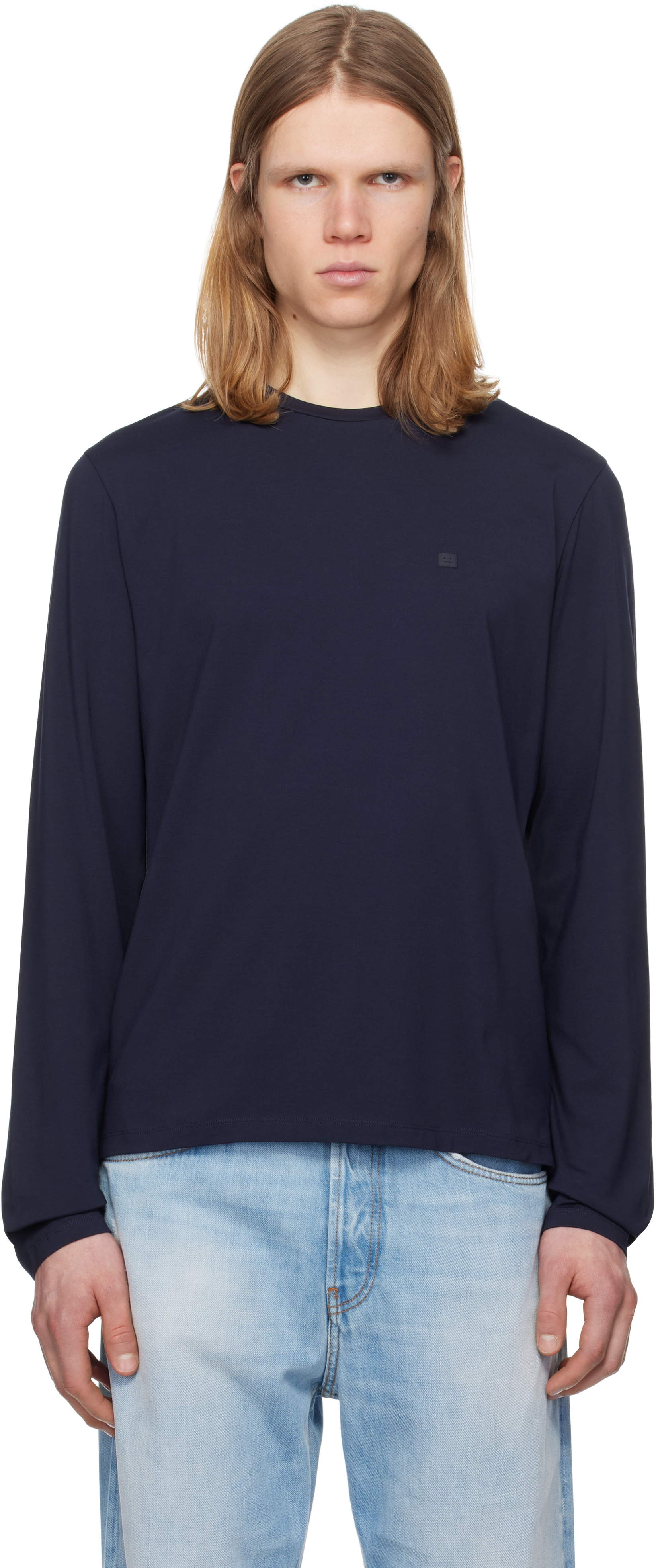 Acne Studiosのネイビー レギュラーフィット 長袖Tシャツがセール中