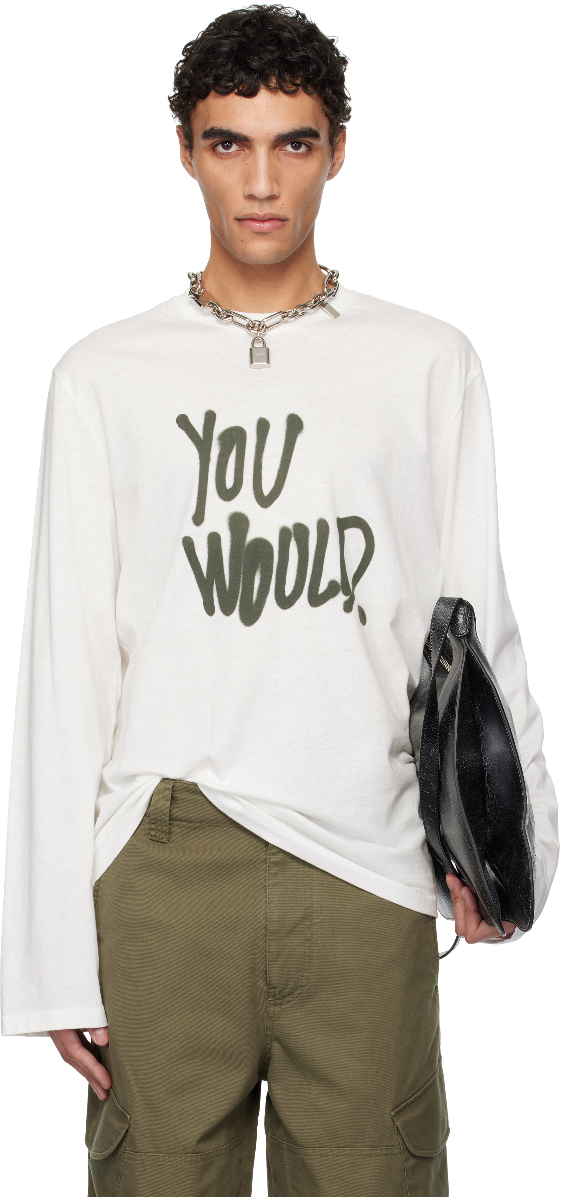 White Logo Long Sleeve T-shirt by Acne Studios on Sale