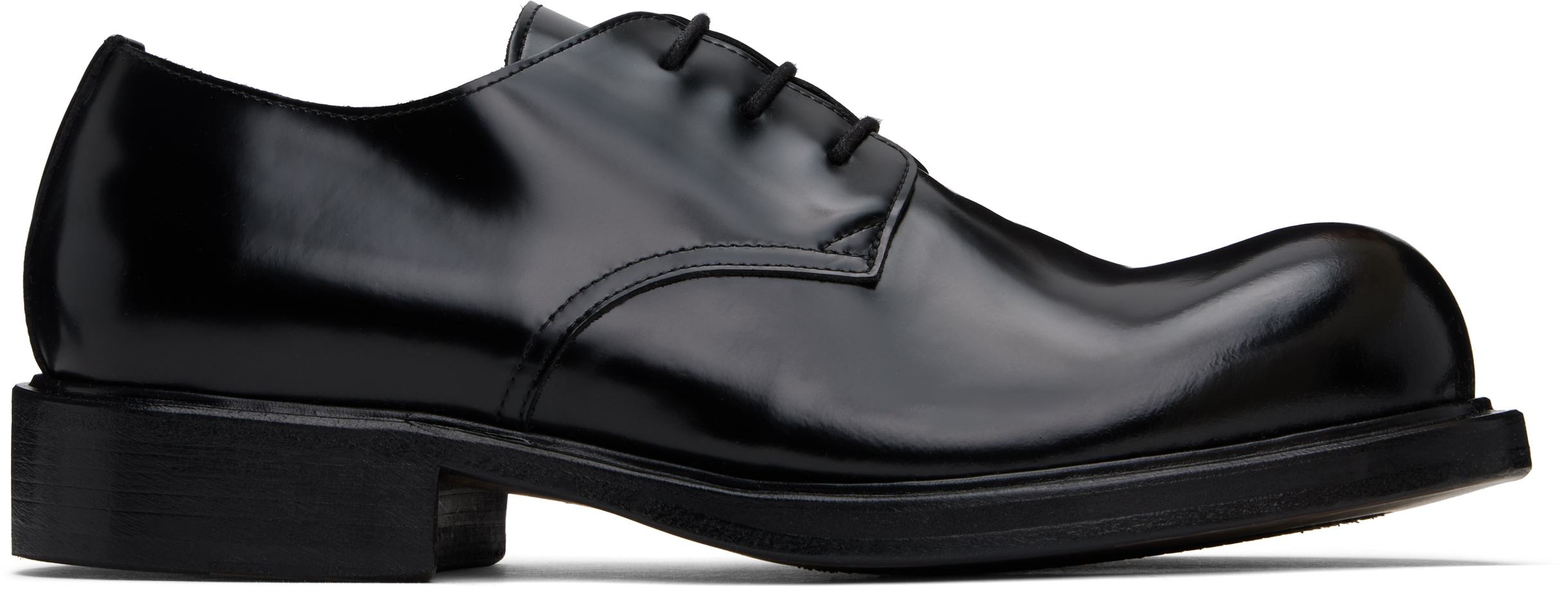 Black Lace-Up Leather Derbys