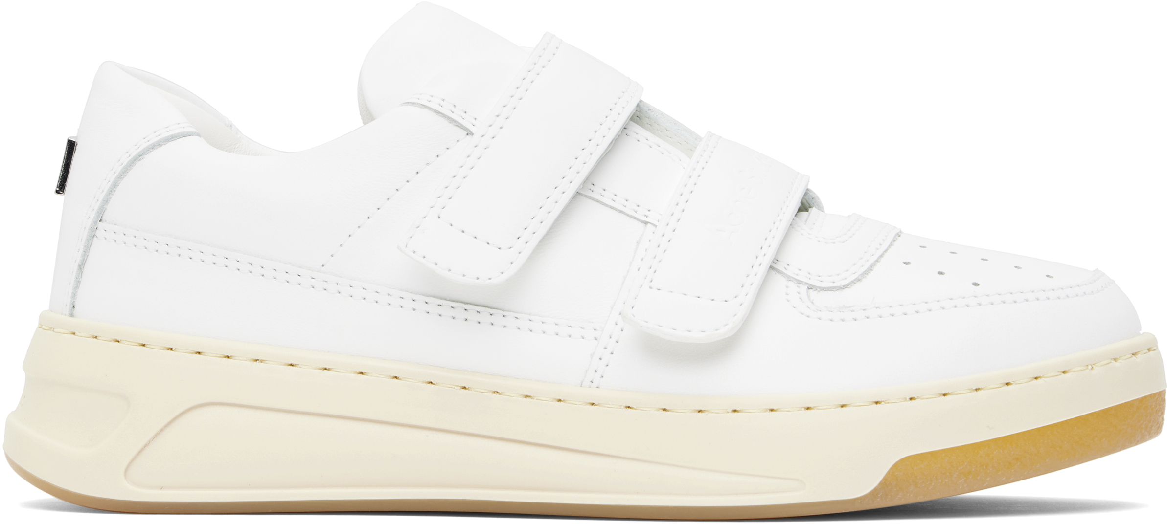 White Velcro Strap Sneakers