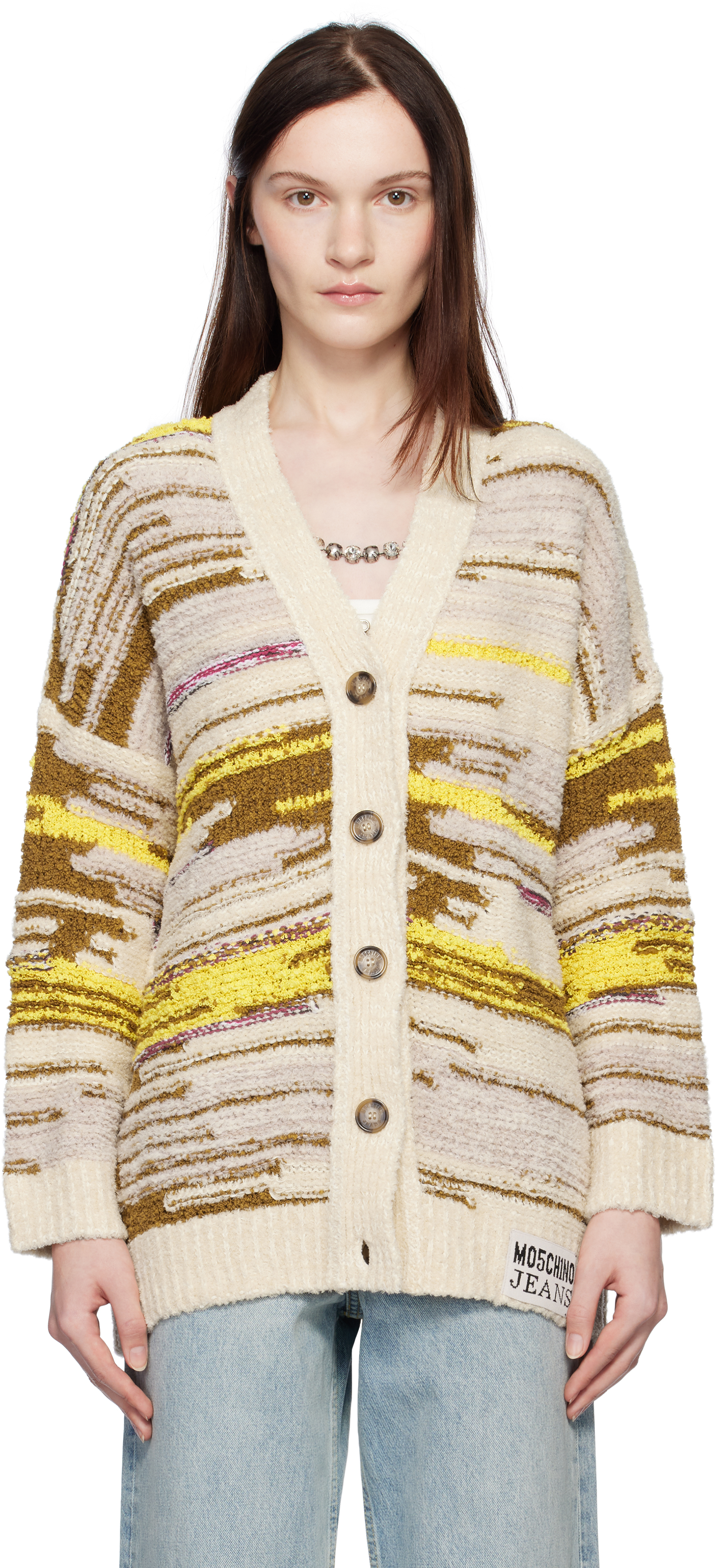 Multicolor Cotton & Nylon Cardigan