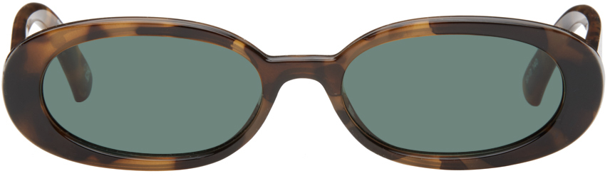 Le Specs Brown & Black Outta Love Sunglasses In Green