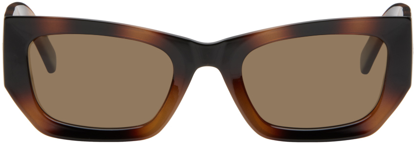 【関税込み】Le Specs ブラウン Beachcomber サングラス Beachcomber Tort Female D-Frame Sunglasses | Le Specs