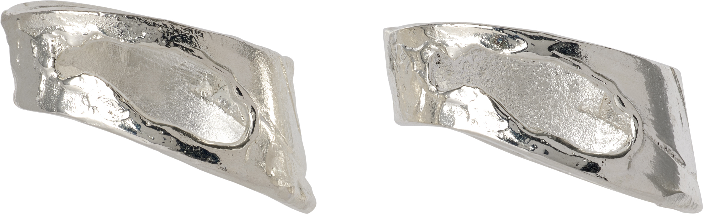 Alighieri Ssense Exclusive Silver 'the Totemic Devotion' Napkin Rings In Silver-plated Brass
