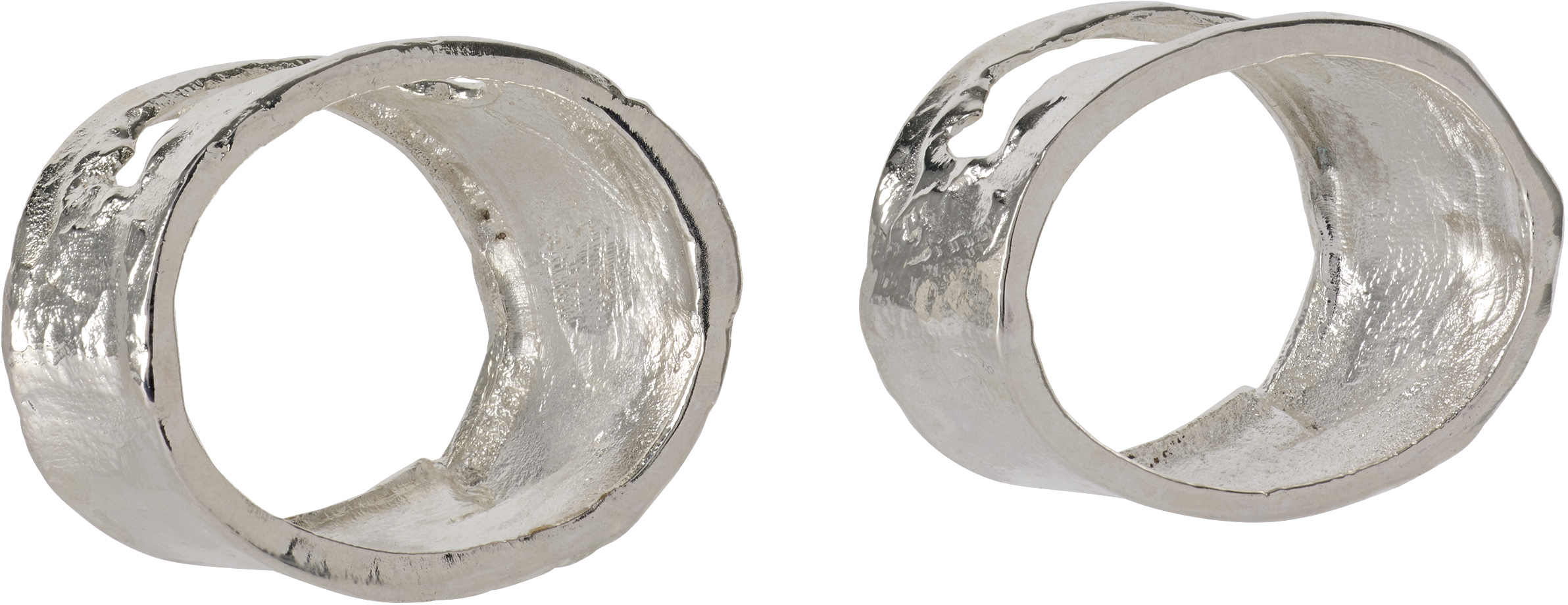 Alighieri Ssense Exclusive Silver 'the Totemic Devotion' Napkin Rings In Silver-plated Brass