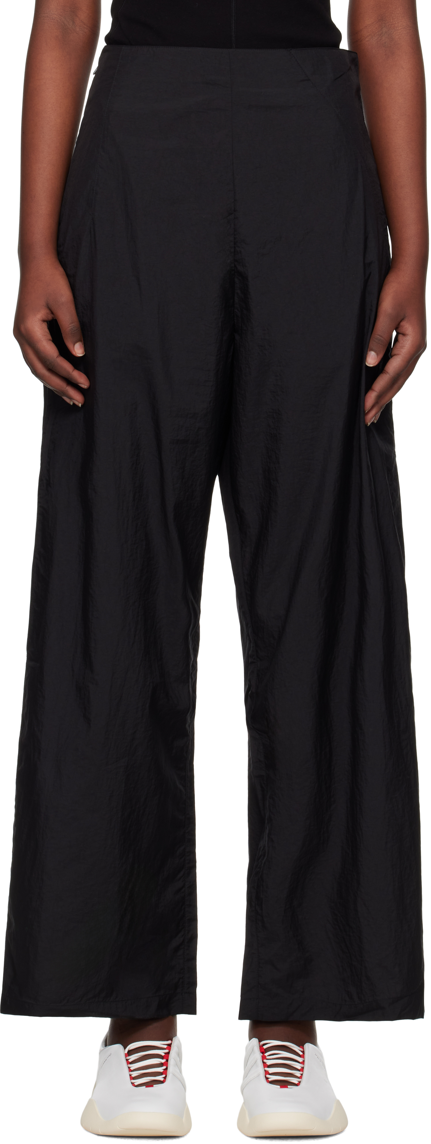 Black Nylon Lounge Pants