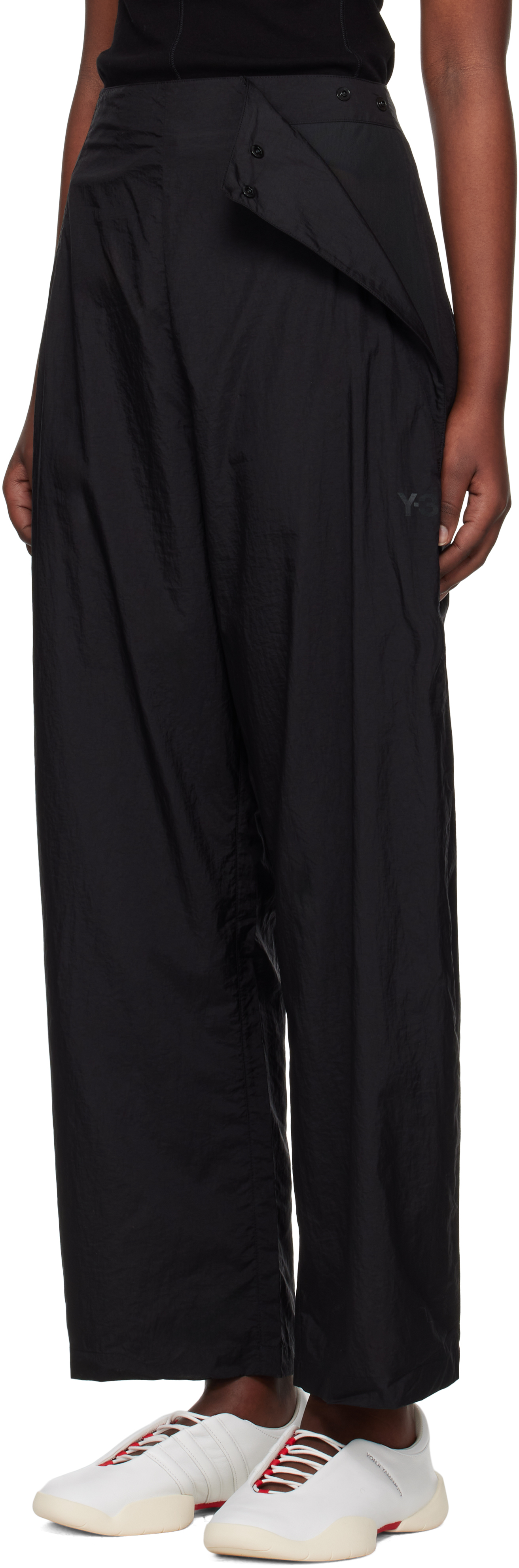 Y-3 Black Nylon Lounge Pants In Black