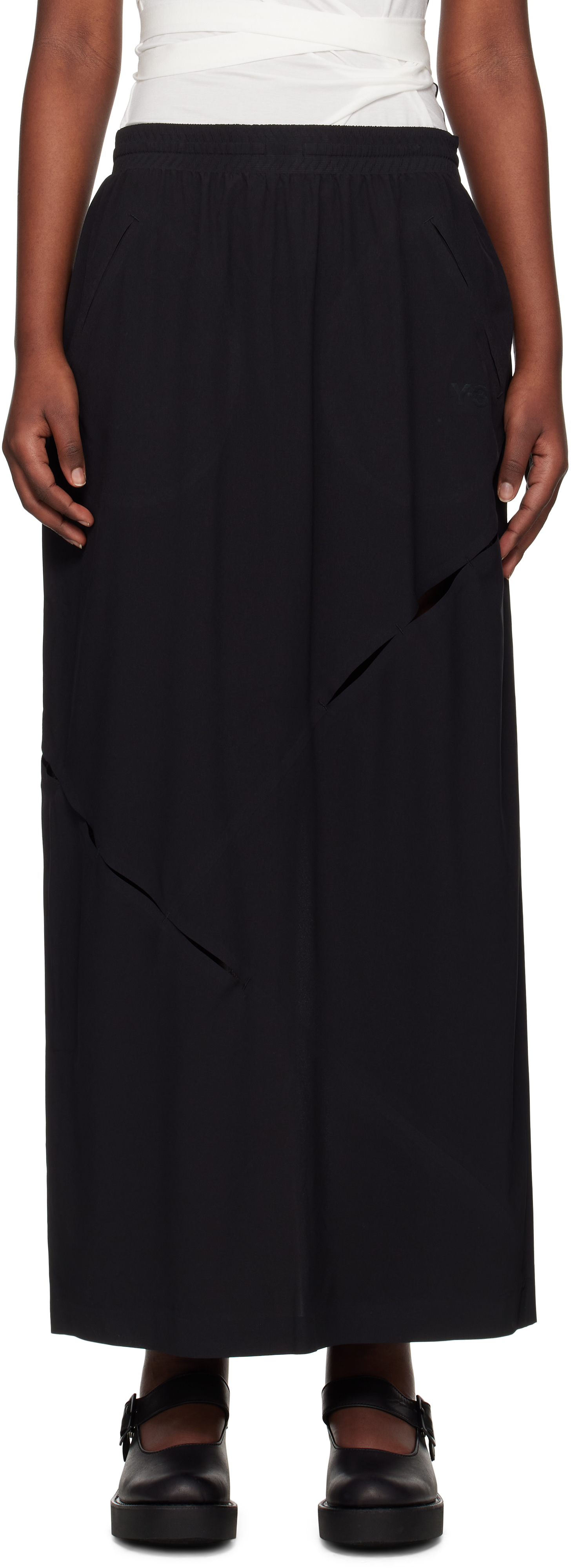 Black Slit Maxi Skirt