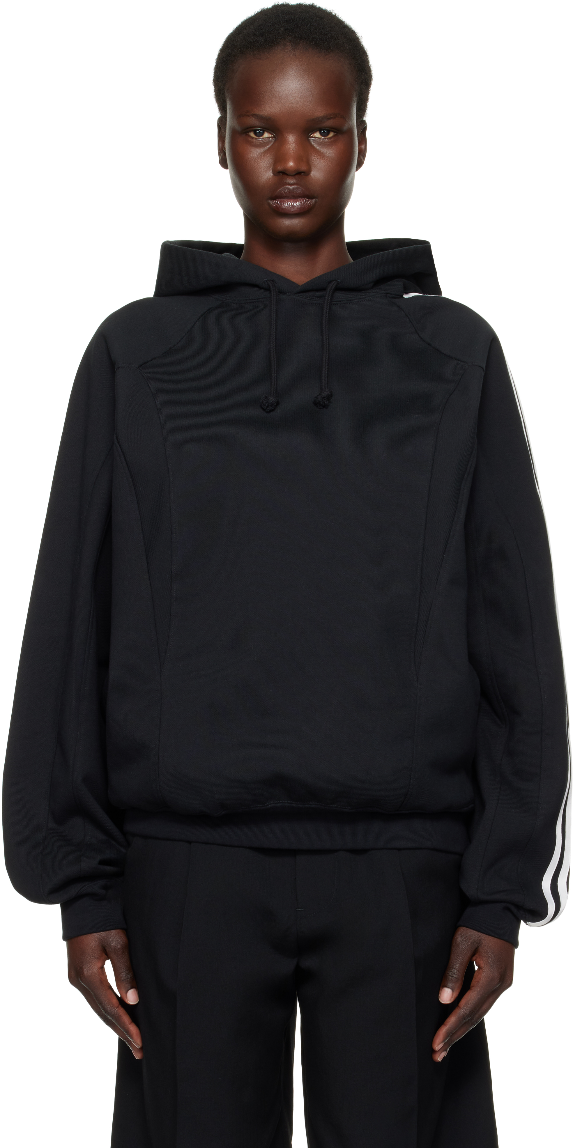 Black Cut Line Hoodie