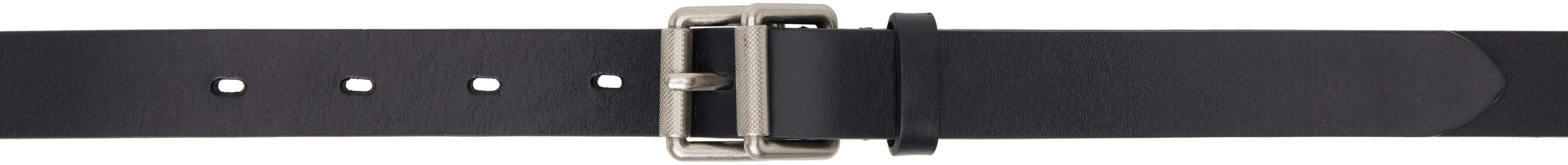 Black Essential Layered Buckle Belt