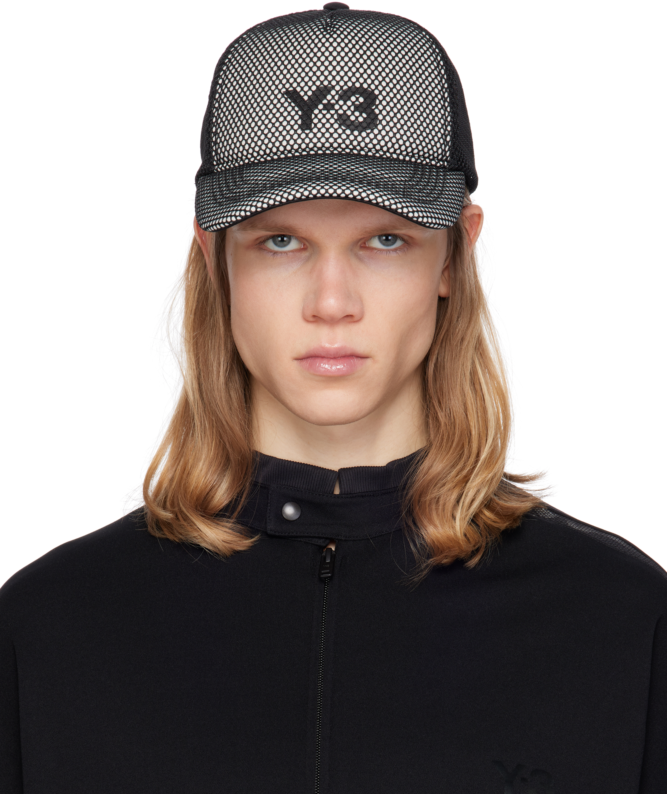 Y-3: Off-White & Black Trucker Cap | SSENSE