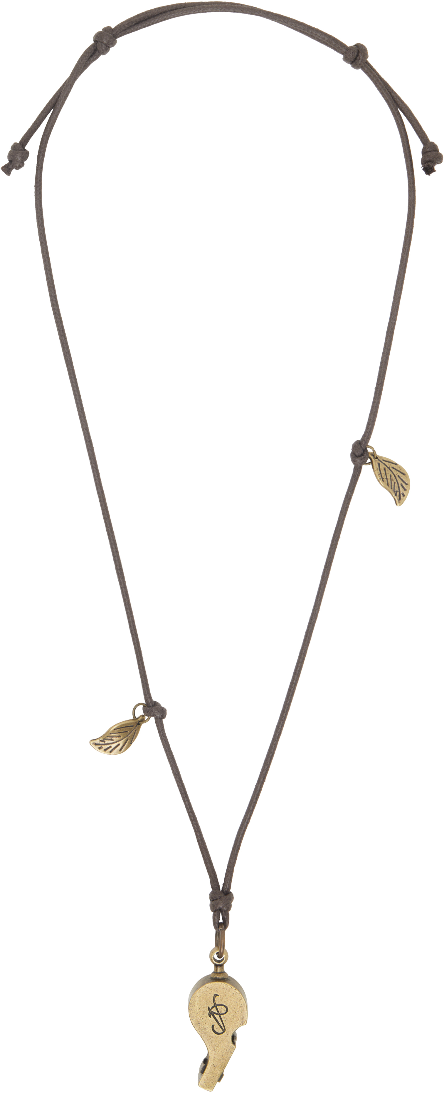 Khaki Safari Whistle Leaf Necklace