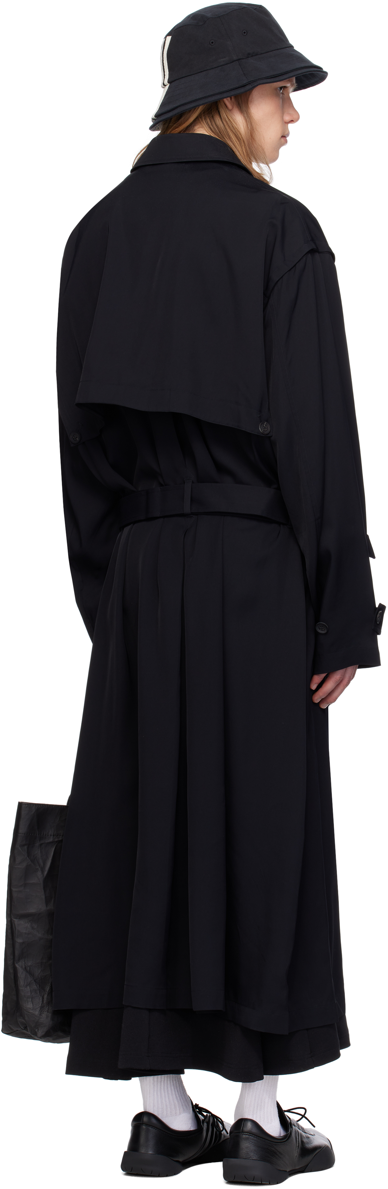 Y-3 Back Twill Coat In Black