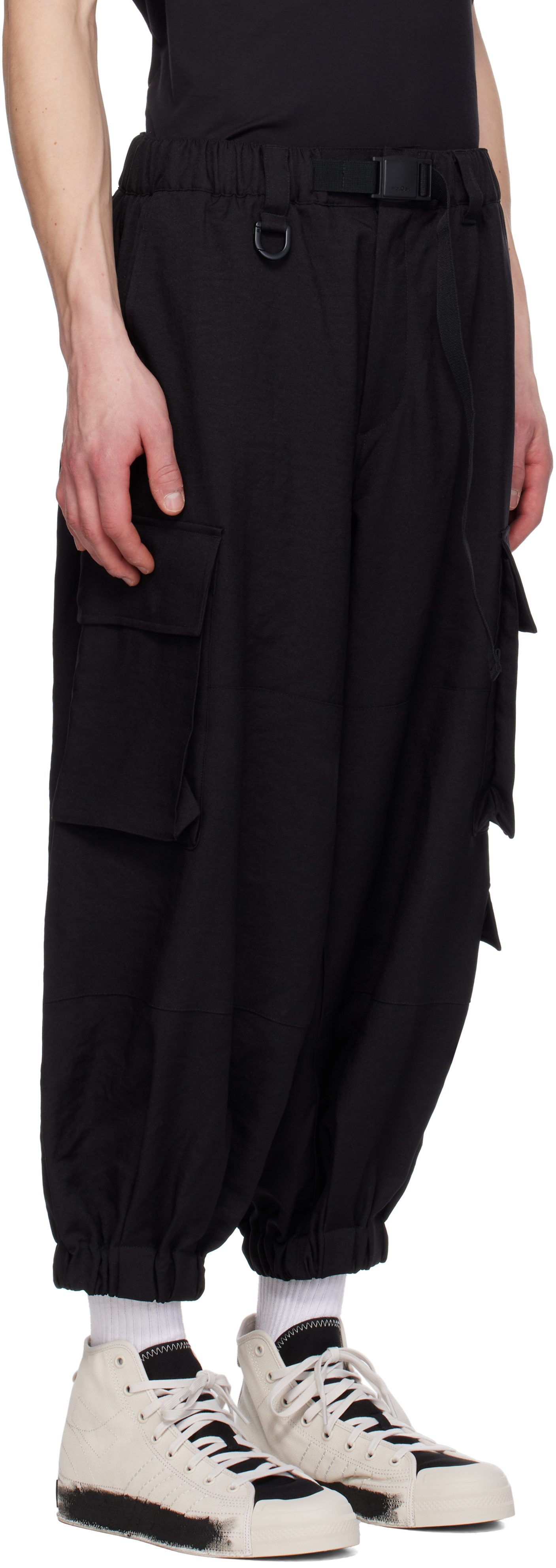 Y-3 Black M Sports Uniform Cuff Cargo Pants In Black
